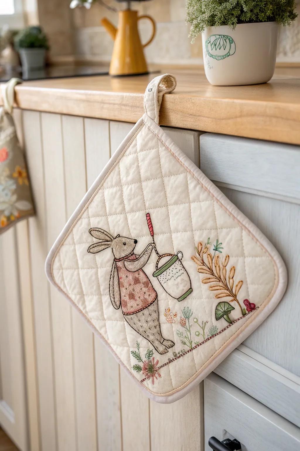 Elevate your kitchen with a touch of whimsy and craftsmanship in every stitch!