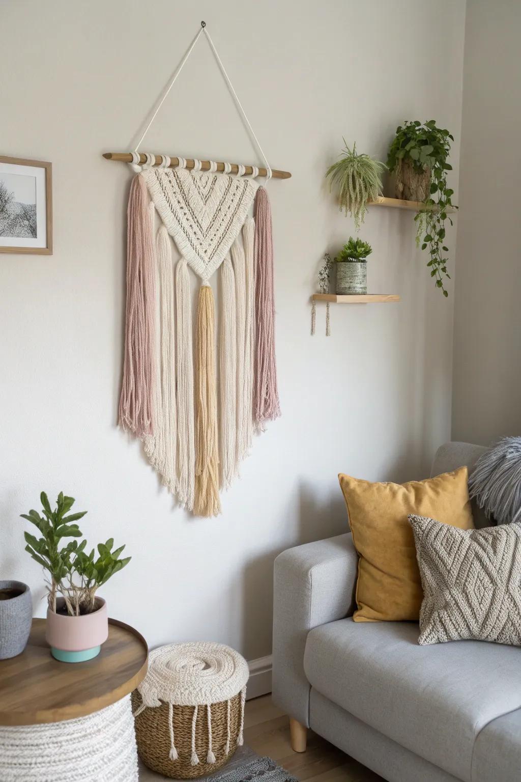 Add a touch of boho charm to your space with this DIY Yarn Wall Hanging, where simplicity meets elegance.