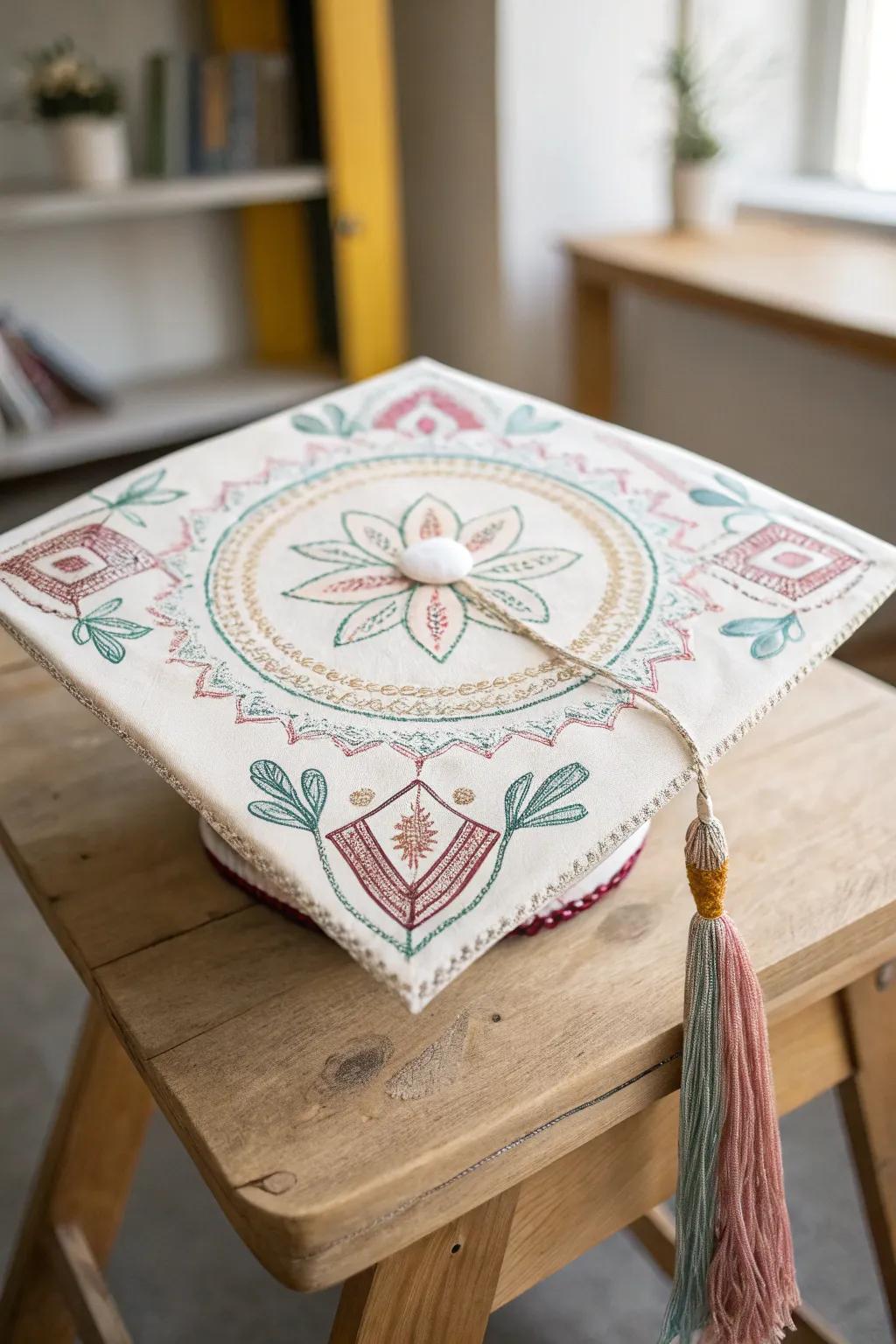 Celebrate your heritage with a touch of elegance: A graduation cap that tells your unique story.
