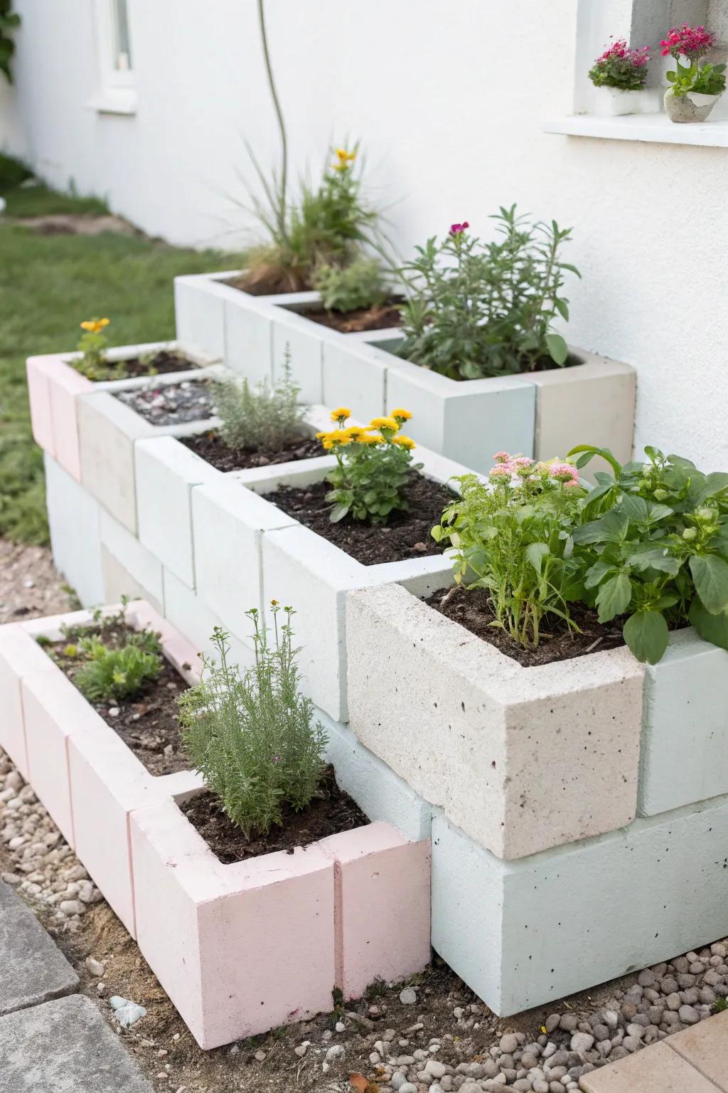 Elevate your garden space with chic cinder block creativity!