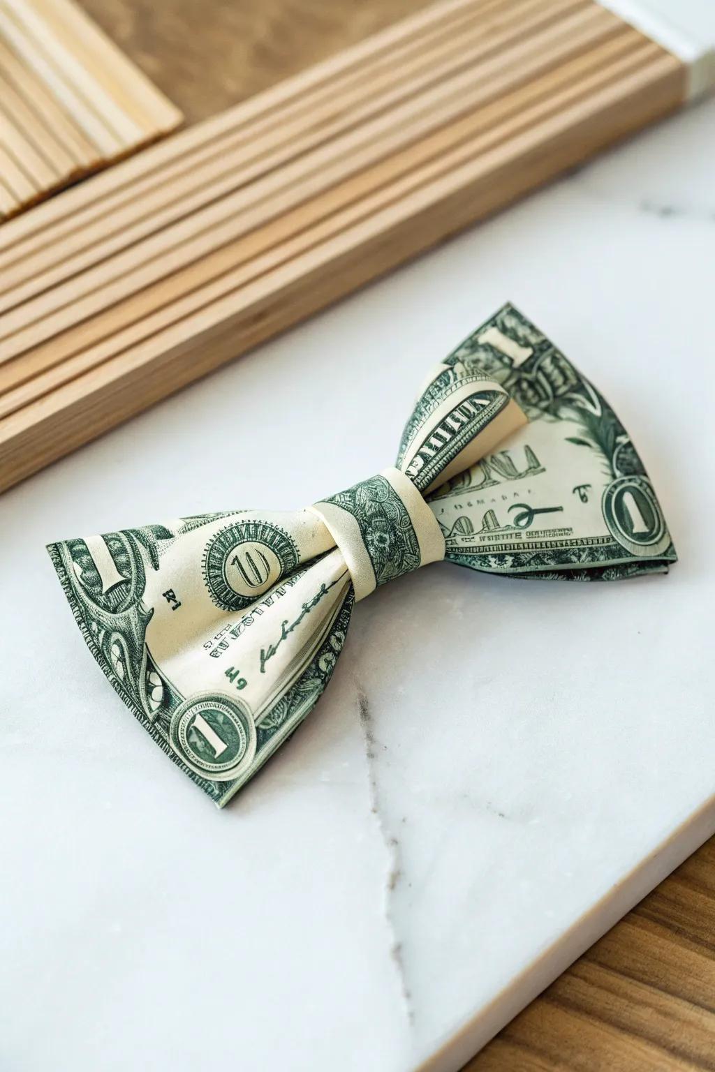 Transform your decor with a touch of whimsy: the dollar bow tie!