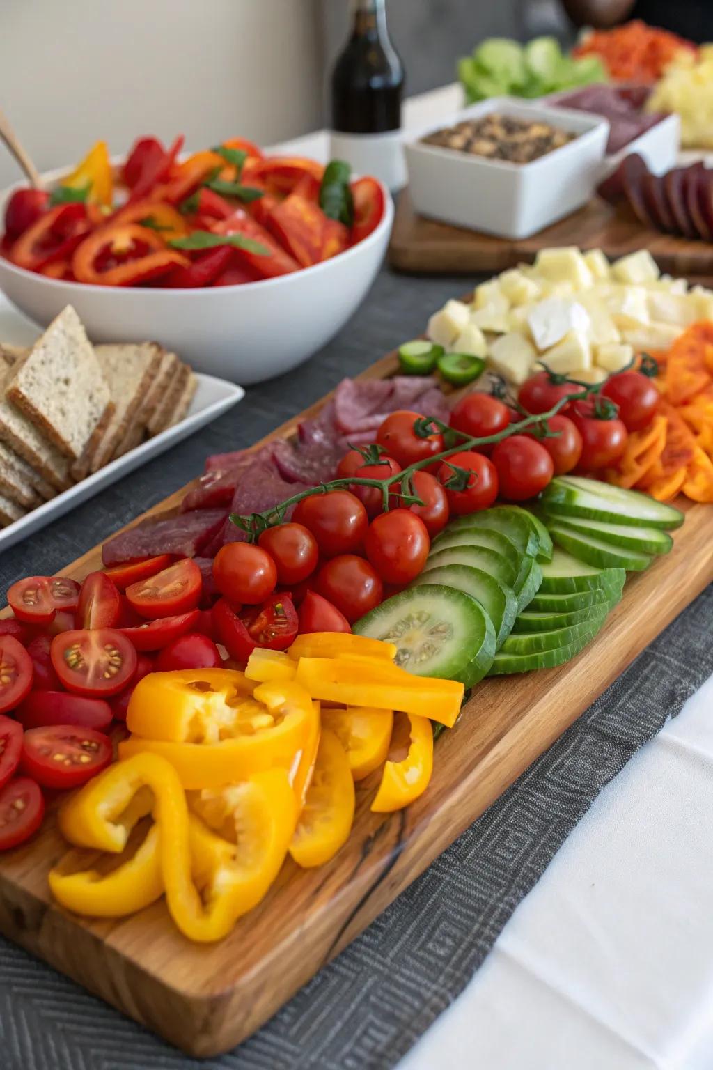 Colorful veggies add nutrition and visual appeal.