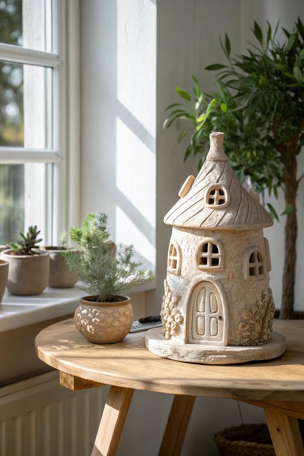 Capture the joy of cherished memories with a playful pottery sculpture that speaks to the heart.