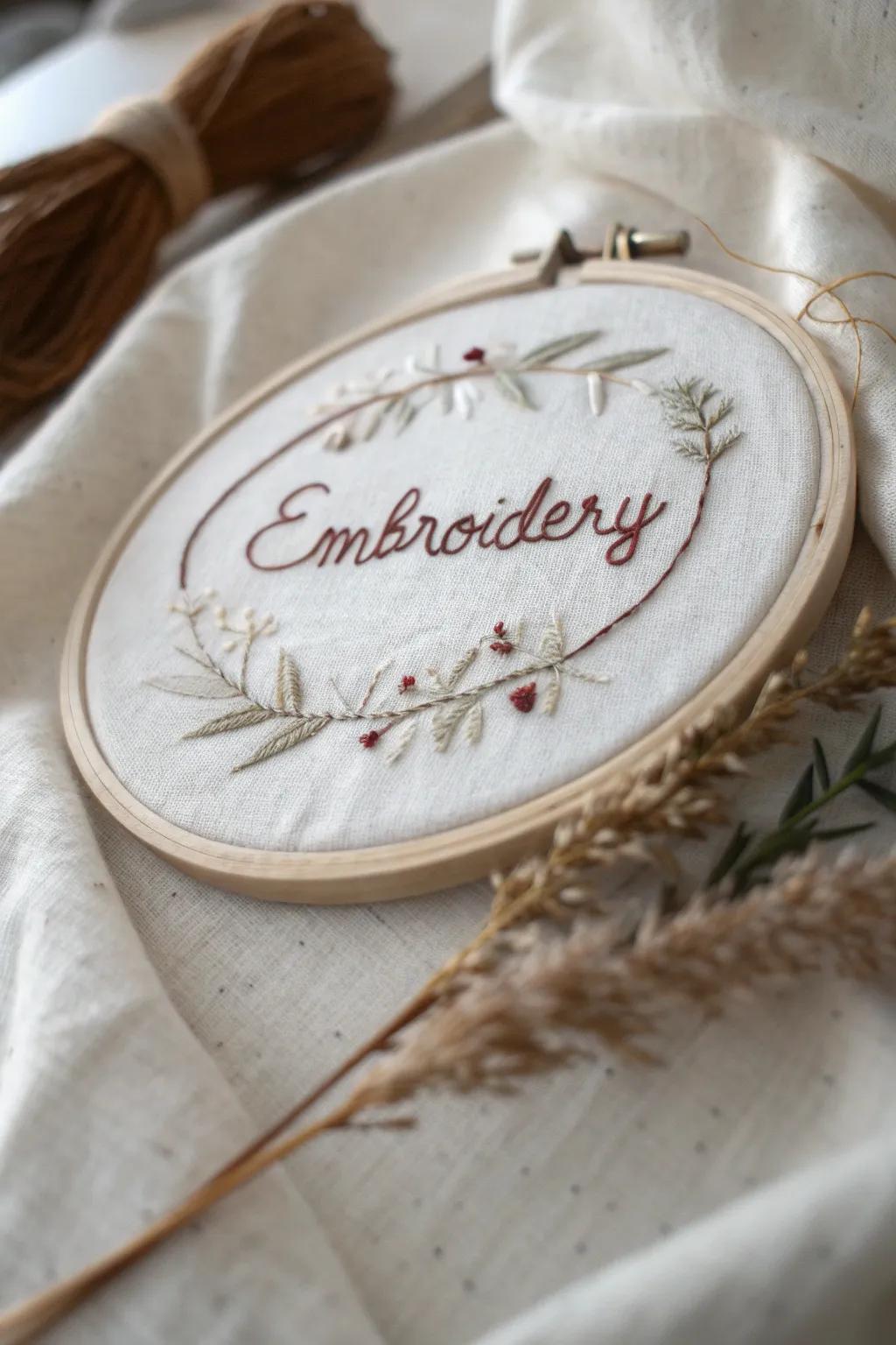 Embrace the art of simplicity with embroidery-inspired name designs.