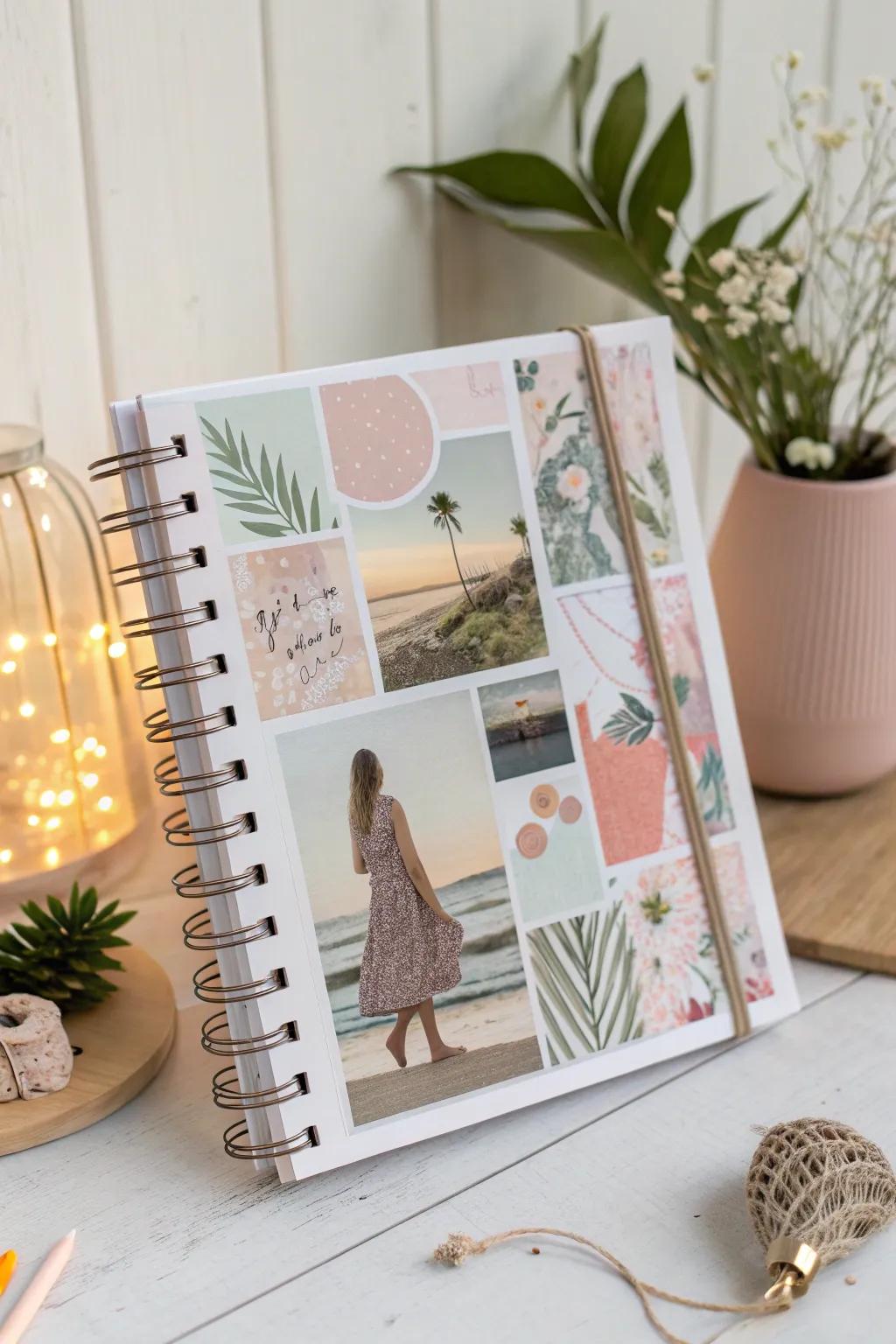 Unleash your creativity with a chic collage cover, turning your notebook into a personalized mood board masterpiece.
