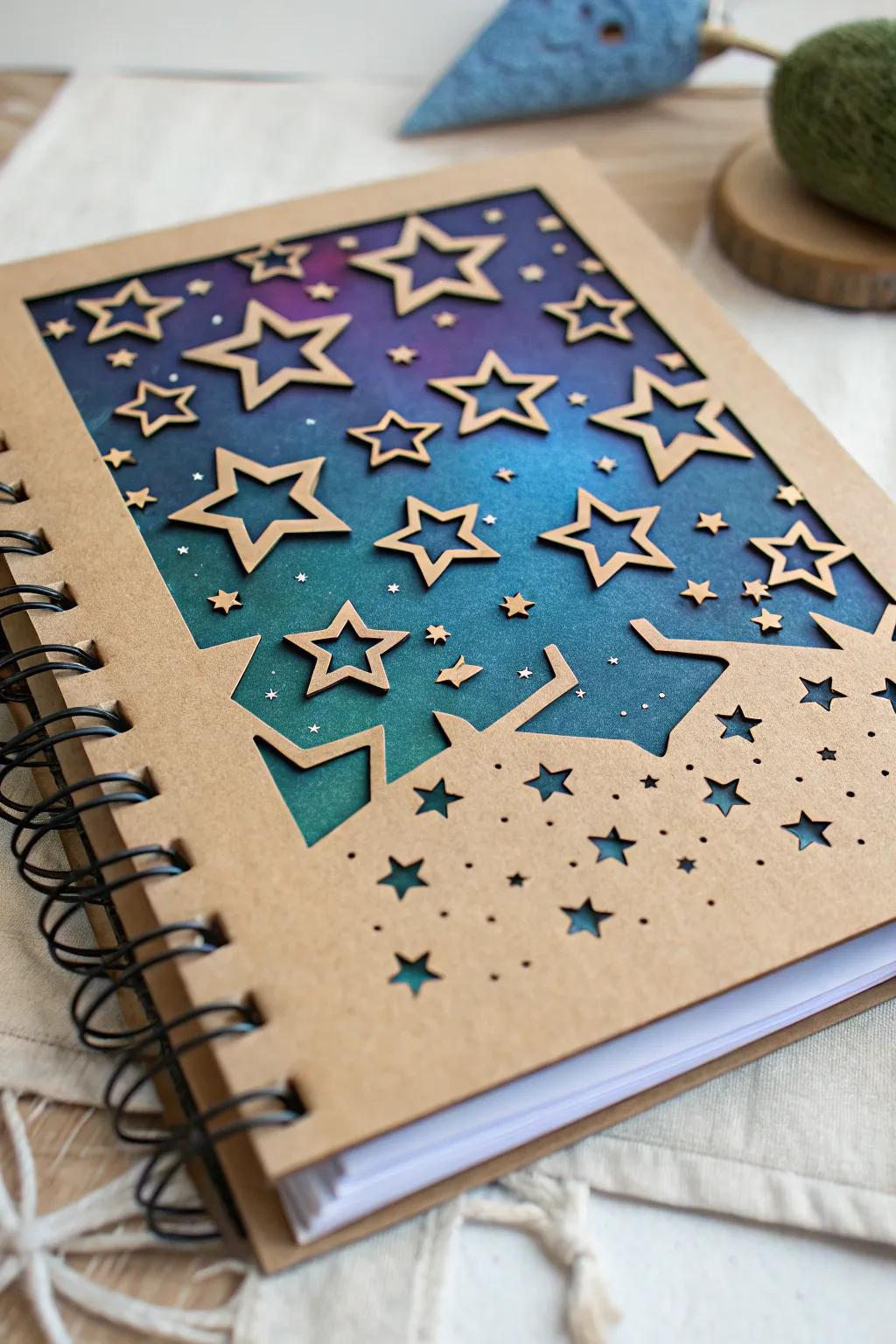 Discover the art of layering with intricate star cut-outs for a celestial touch.