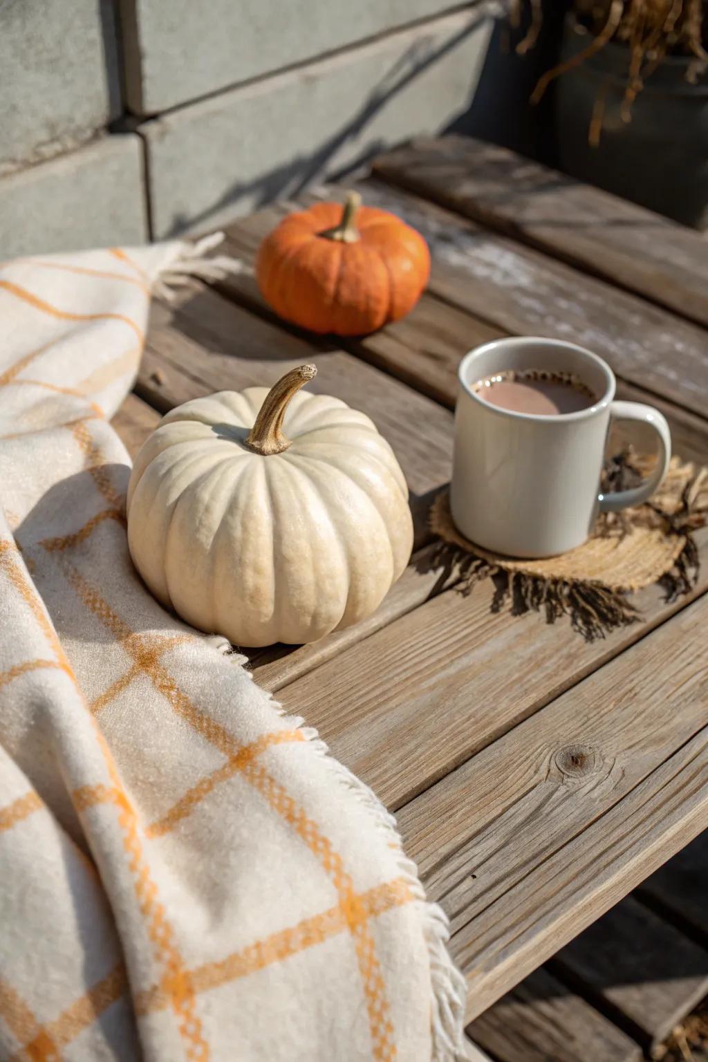 Embrace cozy elegance with a buffalo plaid pumpkin that complements your autumn sanctuary.