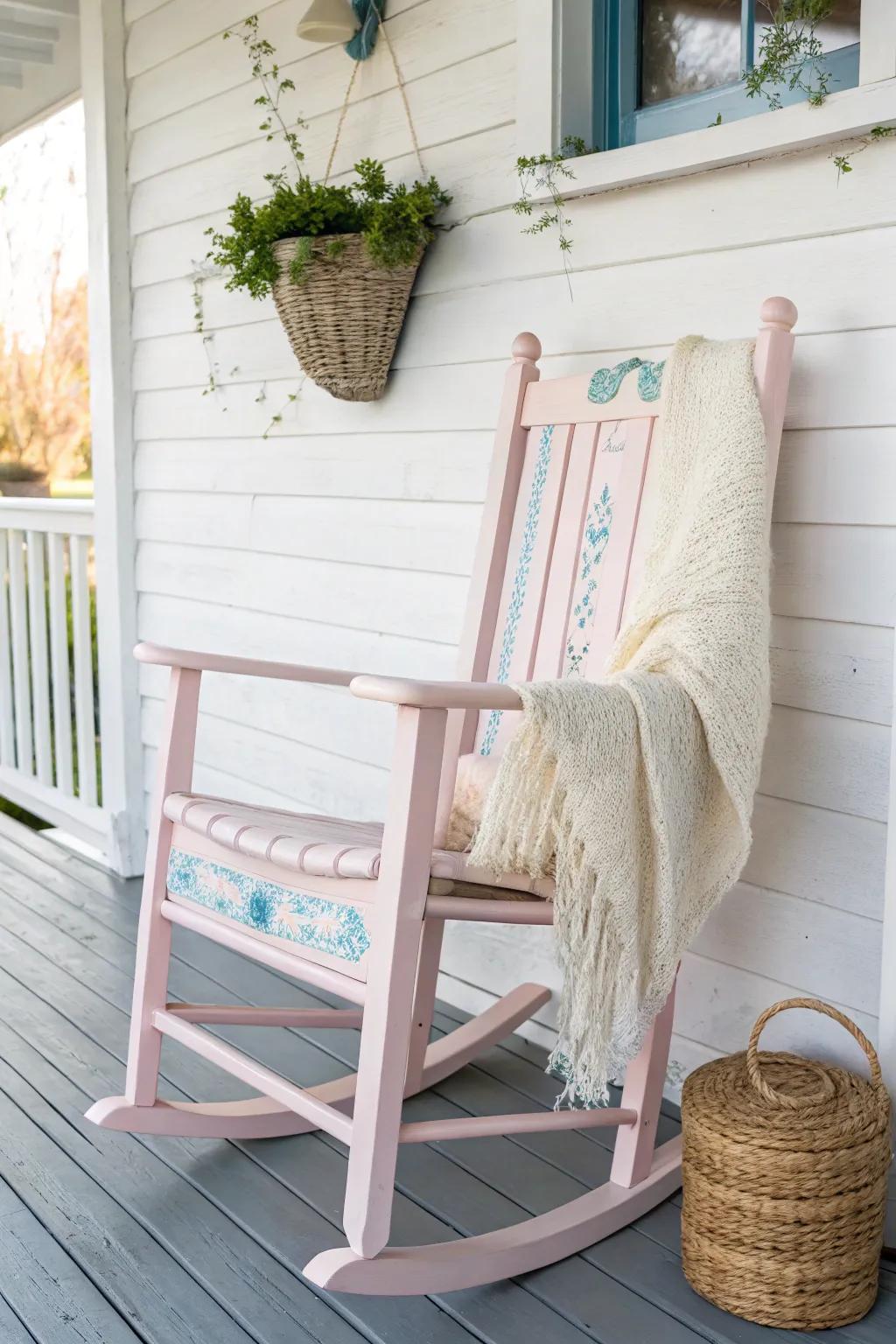 Transform your porch into a serene retreat with a touch of pastel charm!