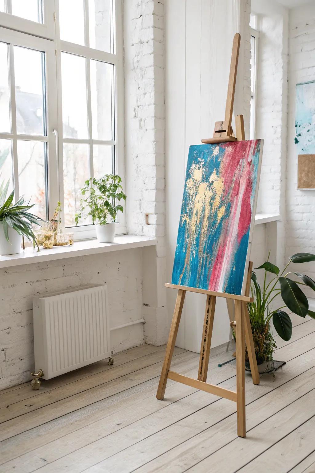 Transform your space into an artful sanctuary with bold abstract splashes. Unleash your creativity and let your walls speak volumes.