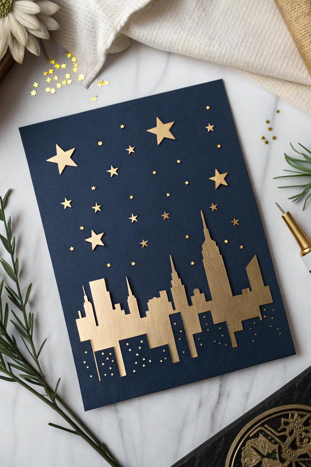 Dreamy cityscapes come alive under a starry night sky, where simplicity meets elegance.