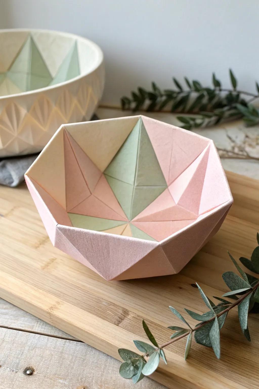 Organize in style with these chic geometric paper bowls — where simplicity meets beauty.
