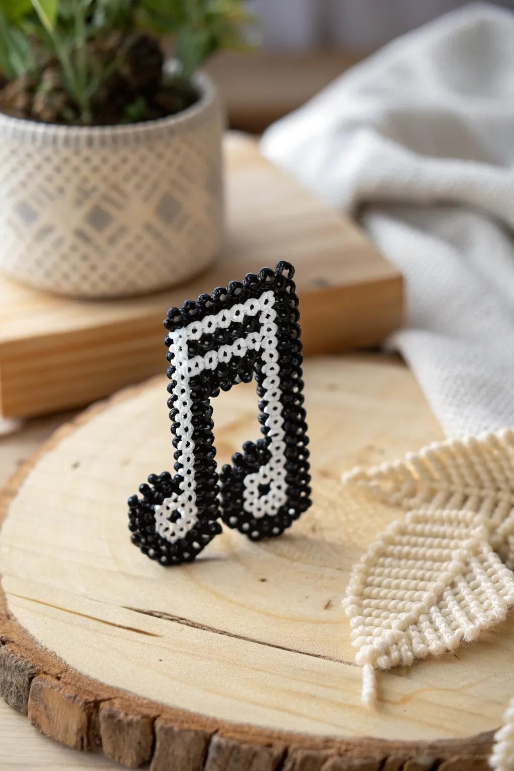 Craft your own harmony with this minimalist perler bead music note, perfect for adding a personal touch to your space.