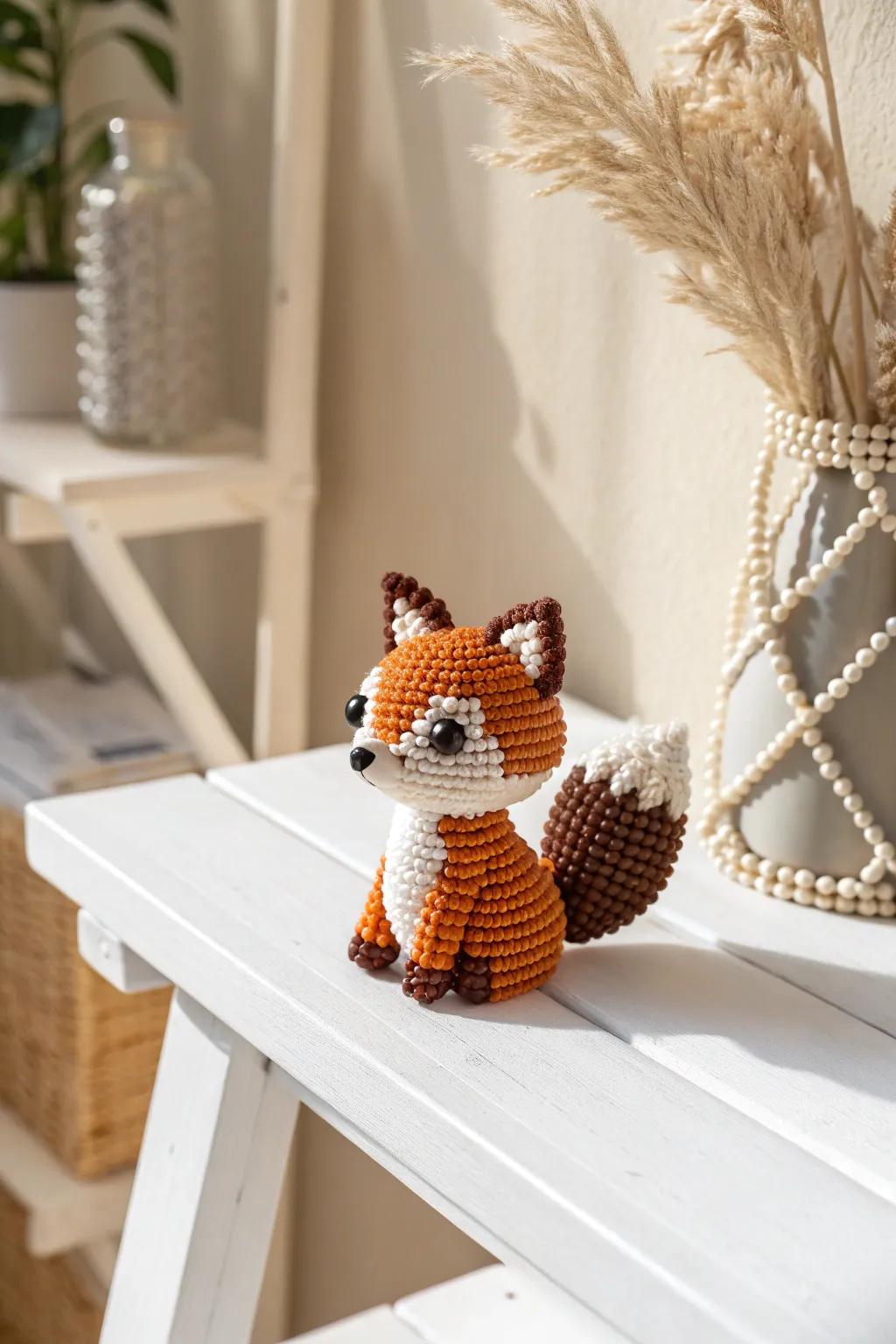 Craft your own charming fox companion with Perler beads, the perfect blend of creativity and minimalist beauty.