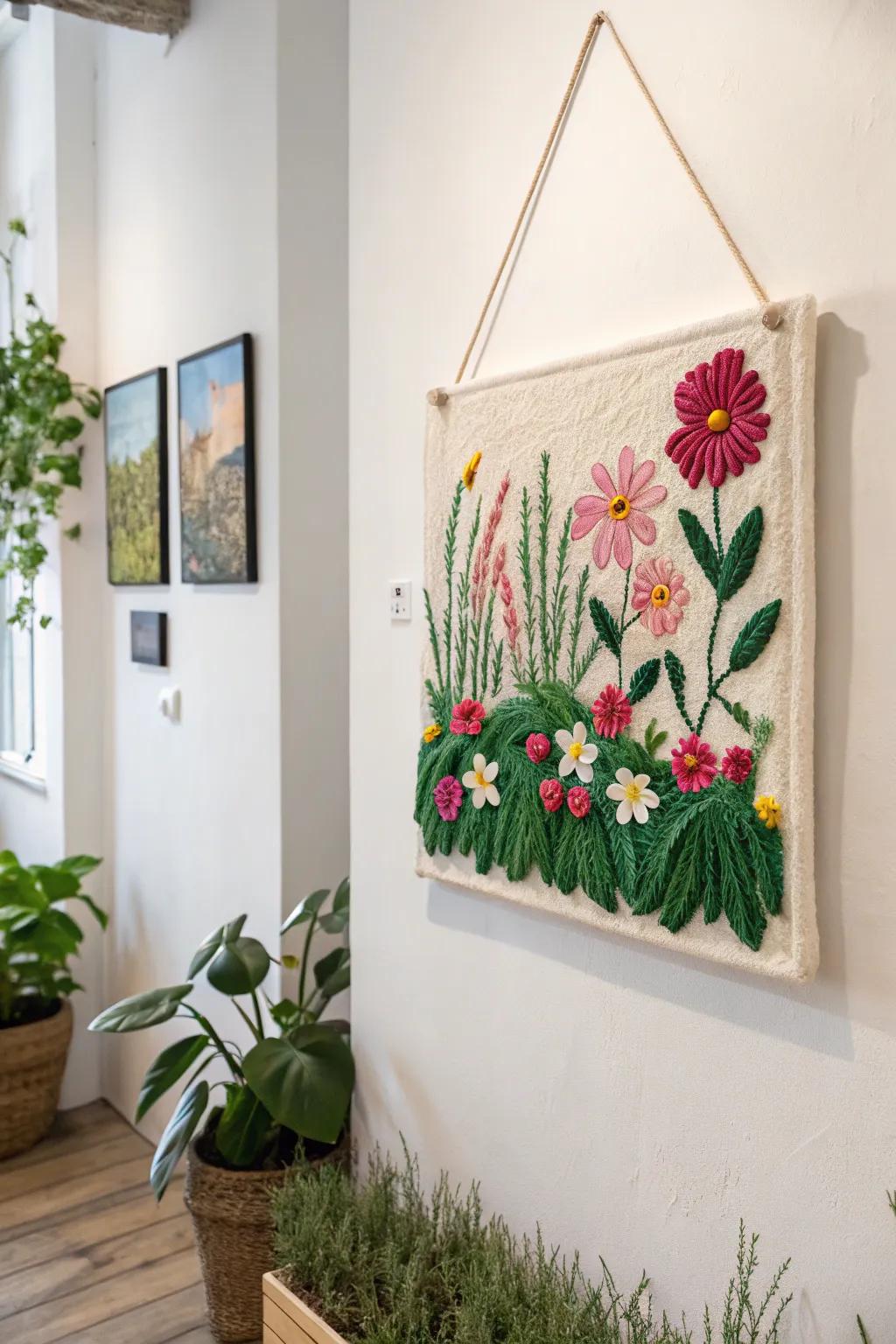 Explore the beauty of simplicity with a vibrant pipe cleaner garden canvas.