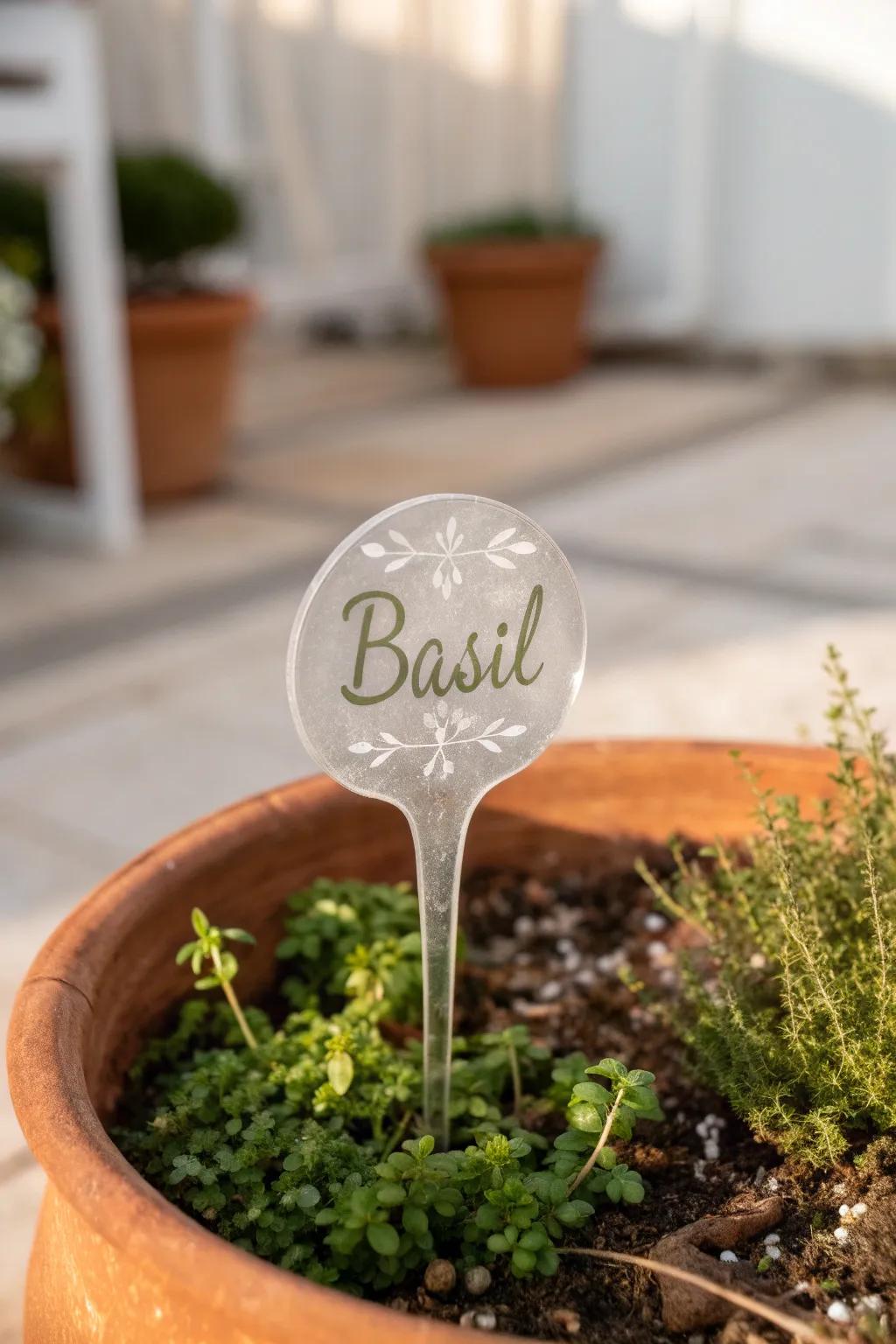 Elevate your herb garden with these minimalist, handcrafted plastic sheet markers.