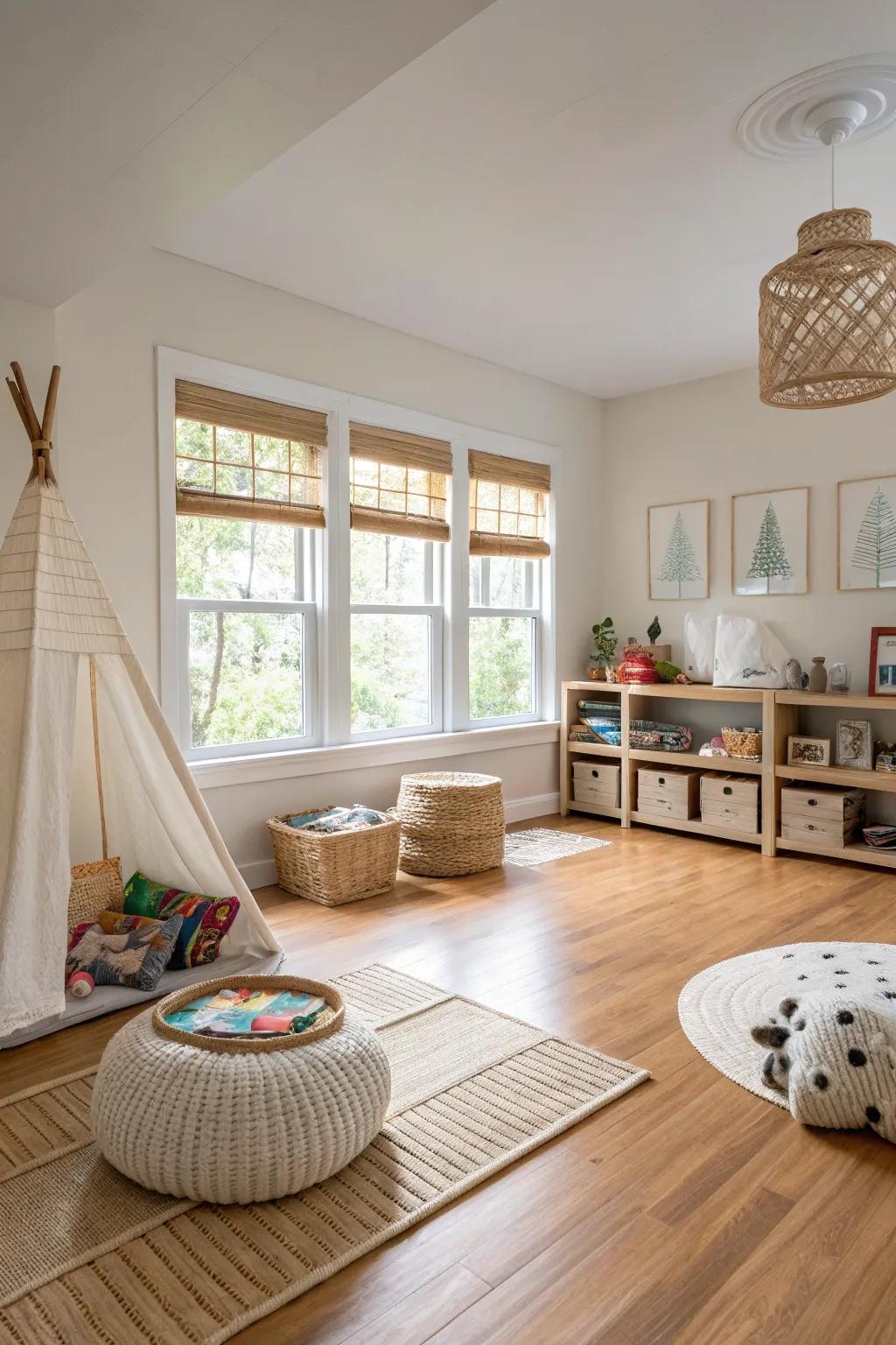 Bamboo flooring is sustainable and stylish.