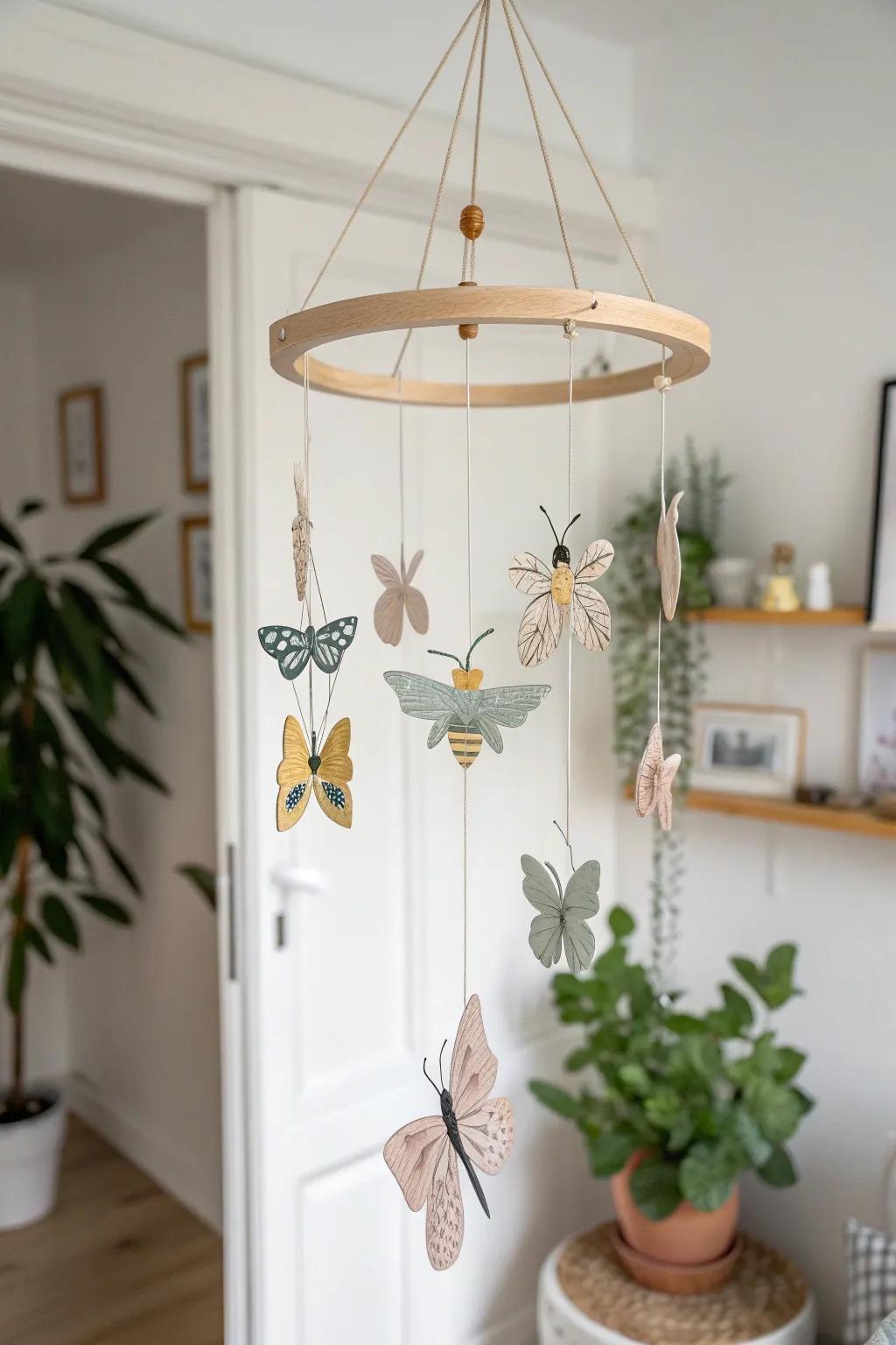 Bring nature's dance indoors with a whimsical Pollinator Mobile, where simplicity meets elegance.