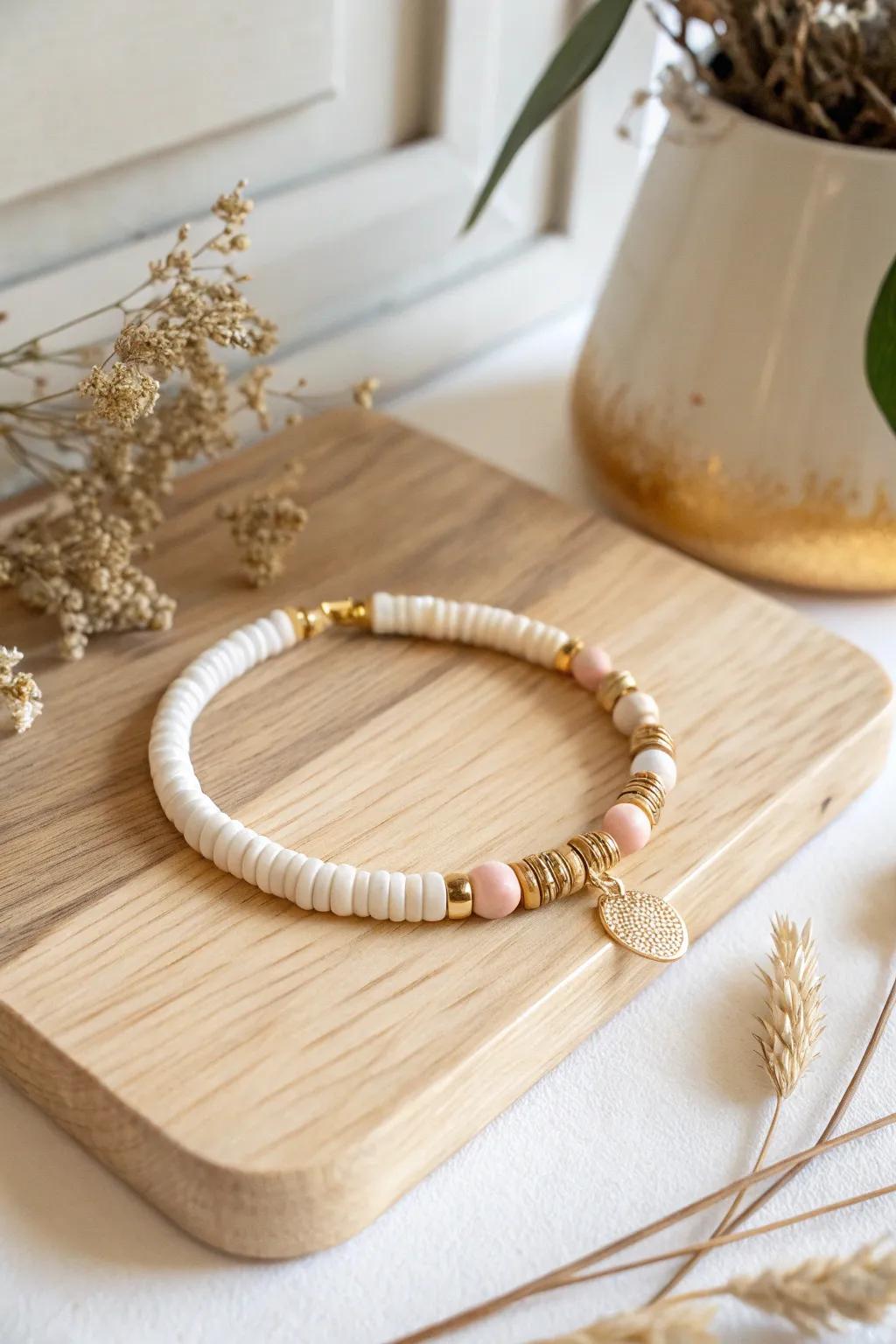 Embrace Minimalist Chic: Effortless style with this sleek, handcrafted polymer clay bracelet.