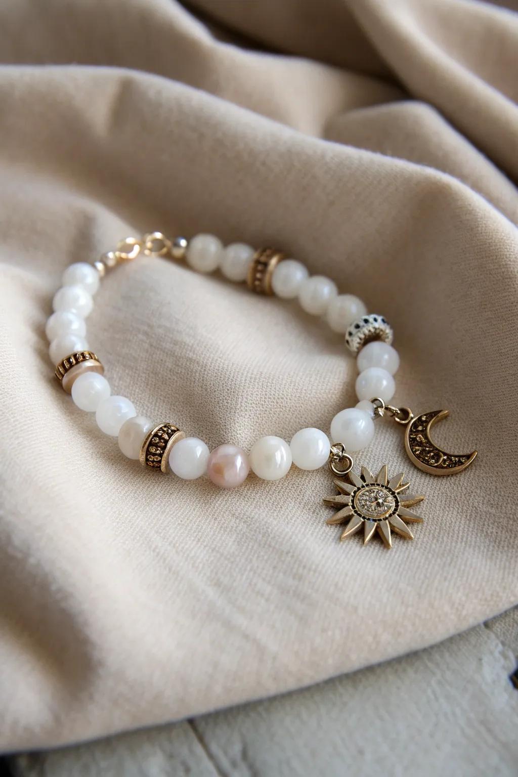 Embrace the cosmos with this celestial-themed pony bead bracelet, a perfect blend of simplicity and mystical charm.