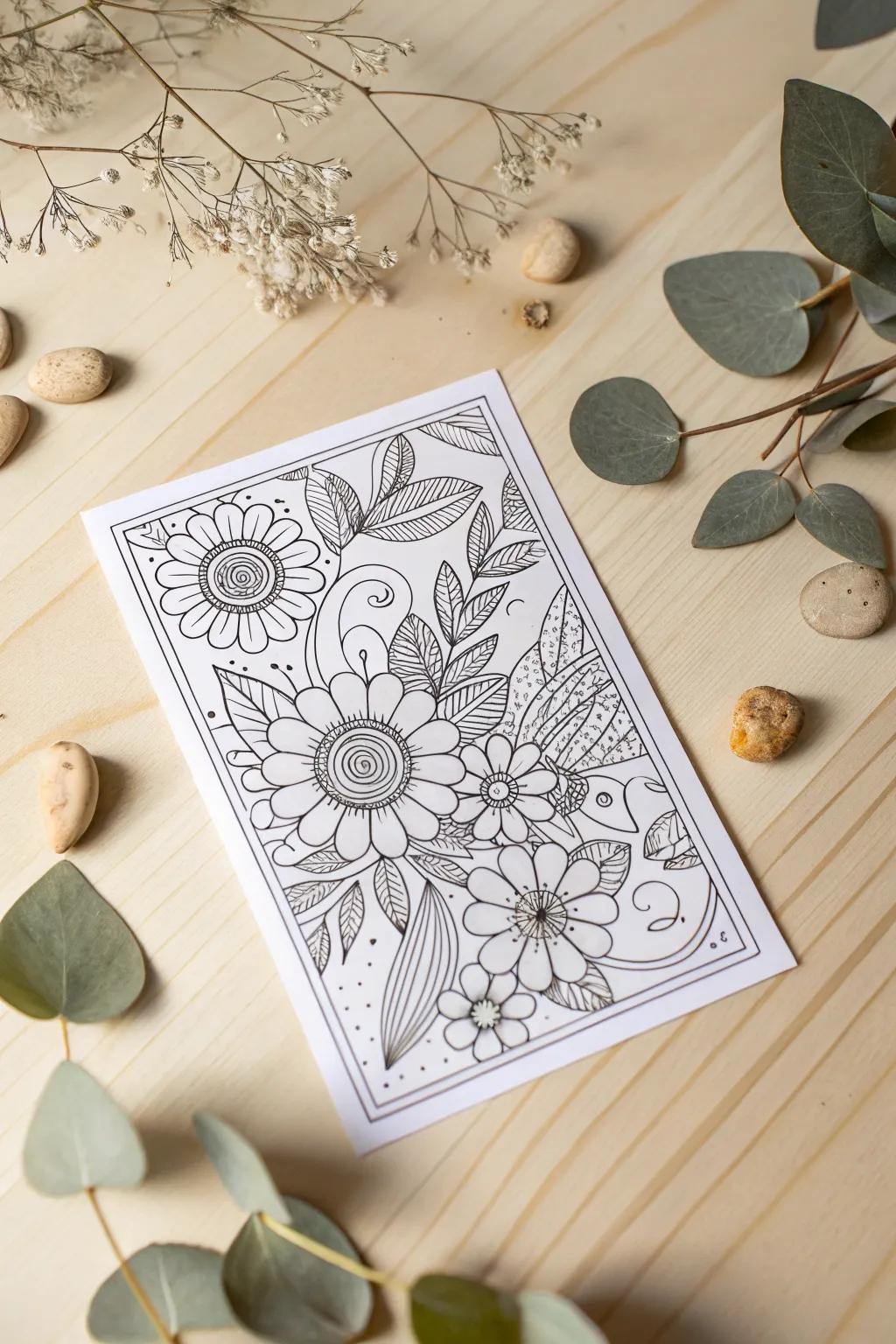 Send a moment of zen with beautifully crafted coloring postcards.