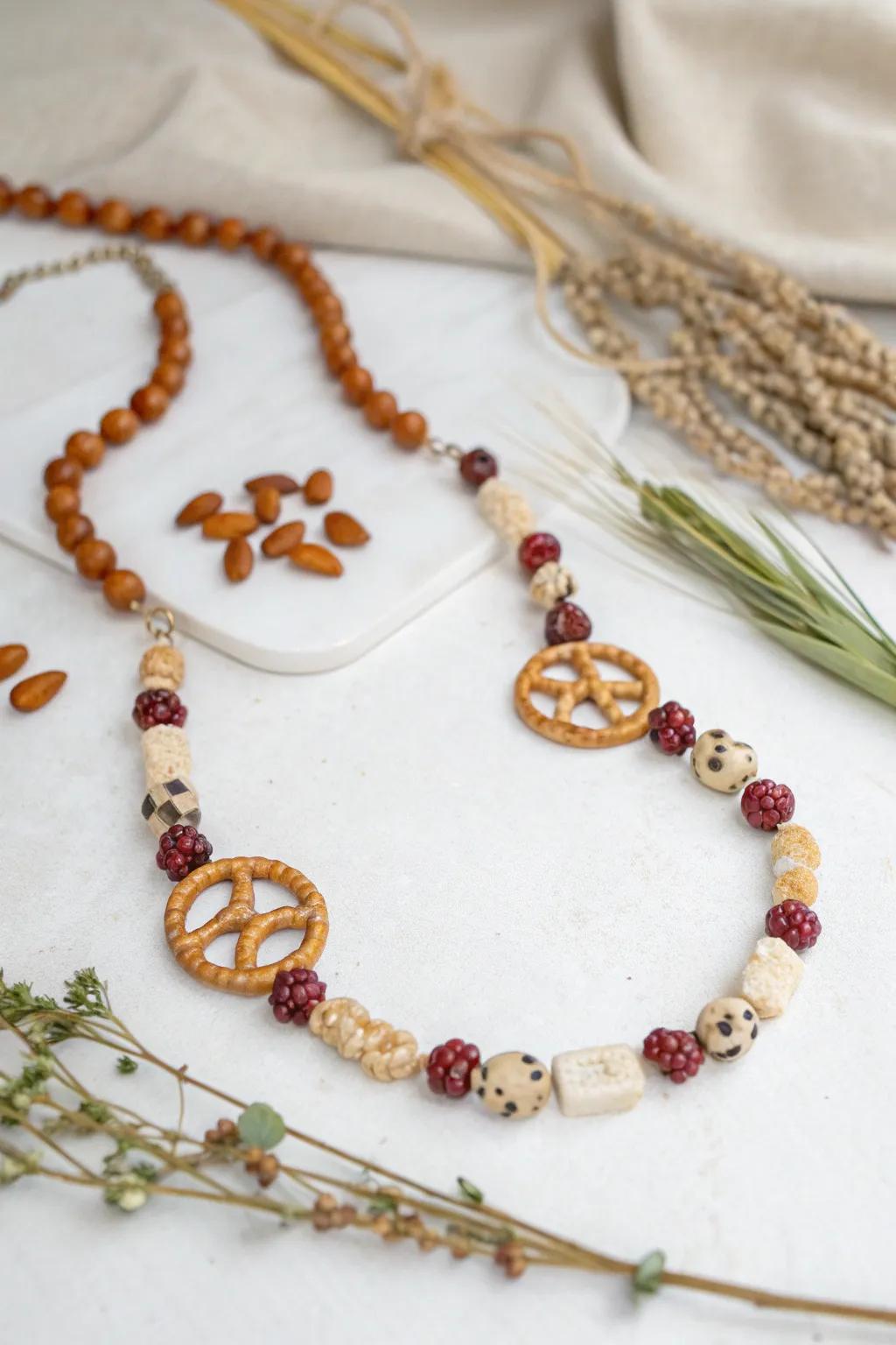 A delightful mix of style and snack – wear your favorite treat with elegance.