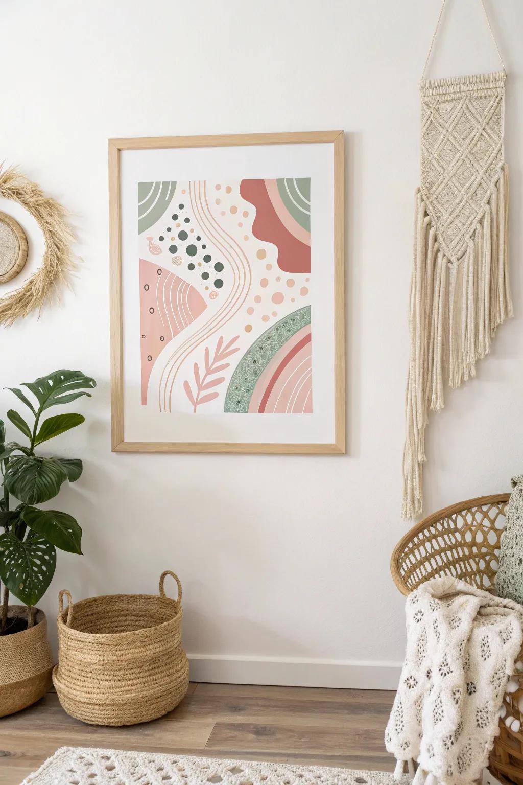 Embrace the charm of abstract adventures with this stunning minimalist print.