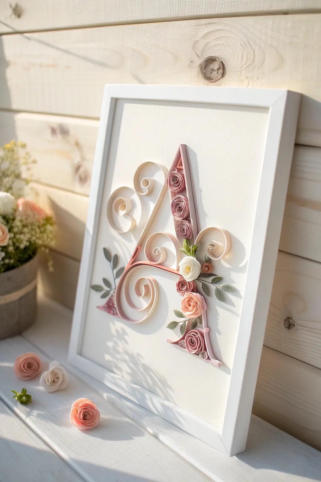 Elevate your space with the timeless charm of quilled monograms.