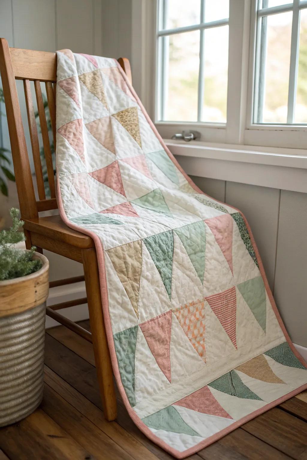 Elevate your quilt designs with the timeless charm of half-square triangle borders.