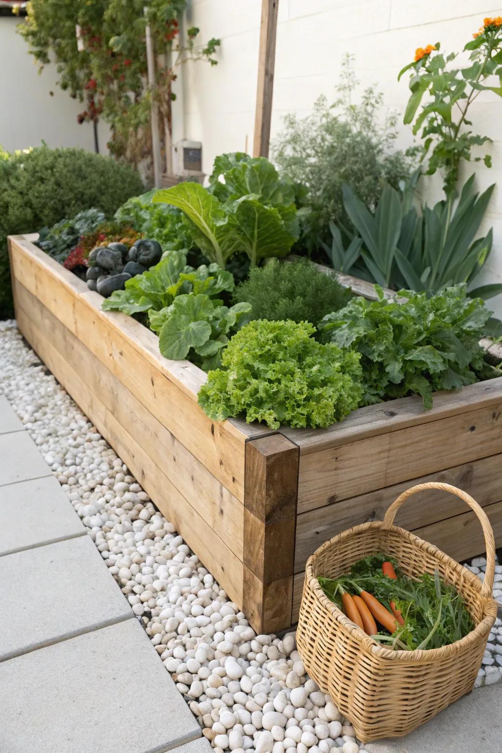 Transform your garden into a vegetable paradise with a stylish raised bed that combines function and beauty.