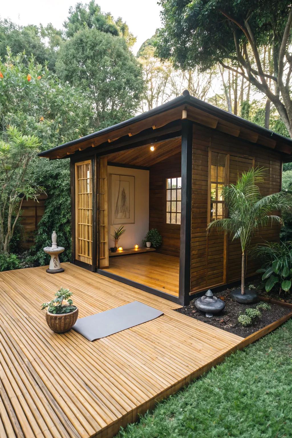 Discover tranquility in your own backyard yoga retreat.