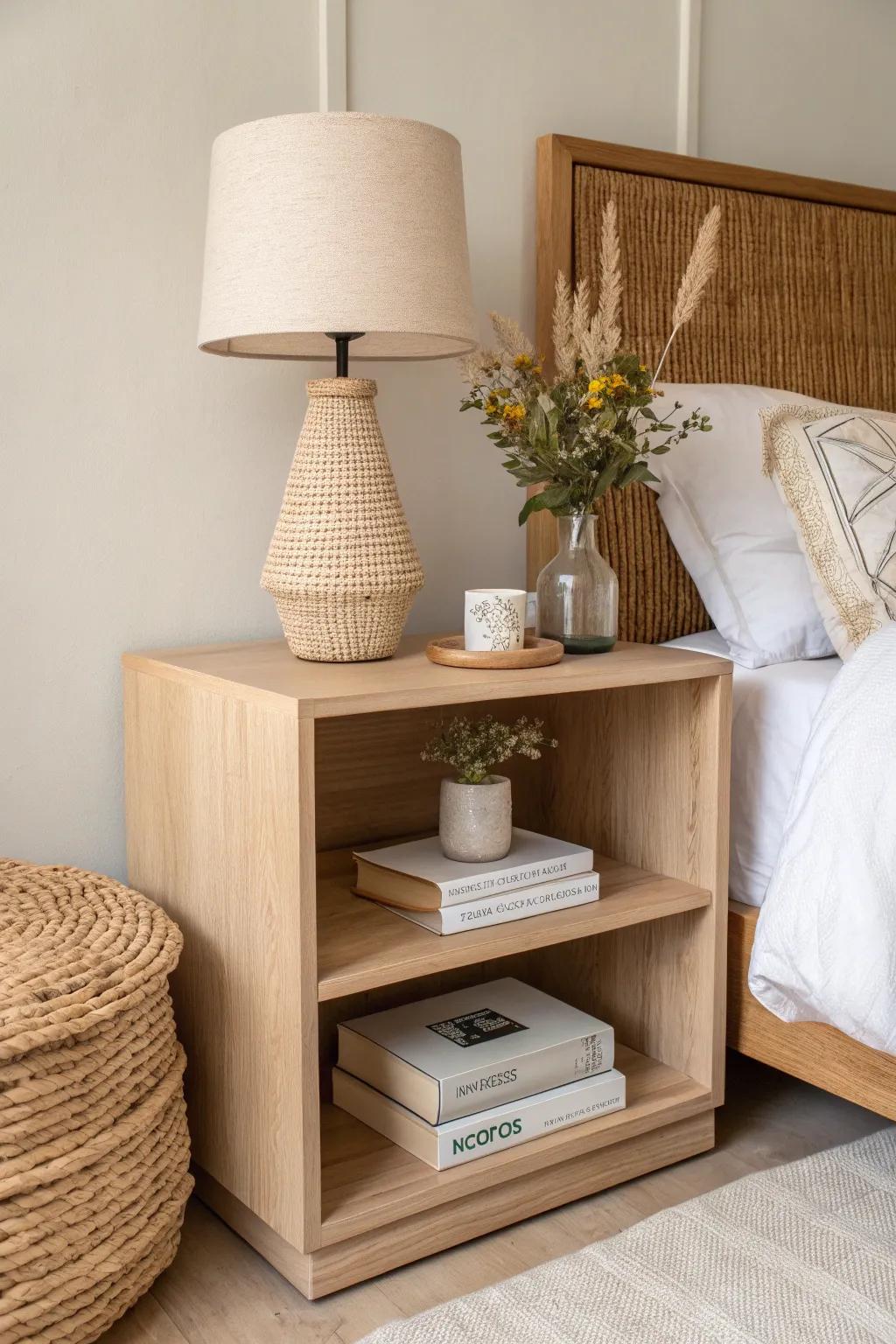 Transform your built-ins into a bespoke nightstand for a charming and serene bedroom retreat.