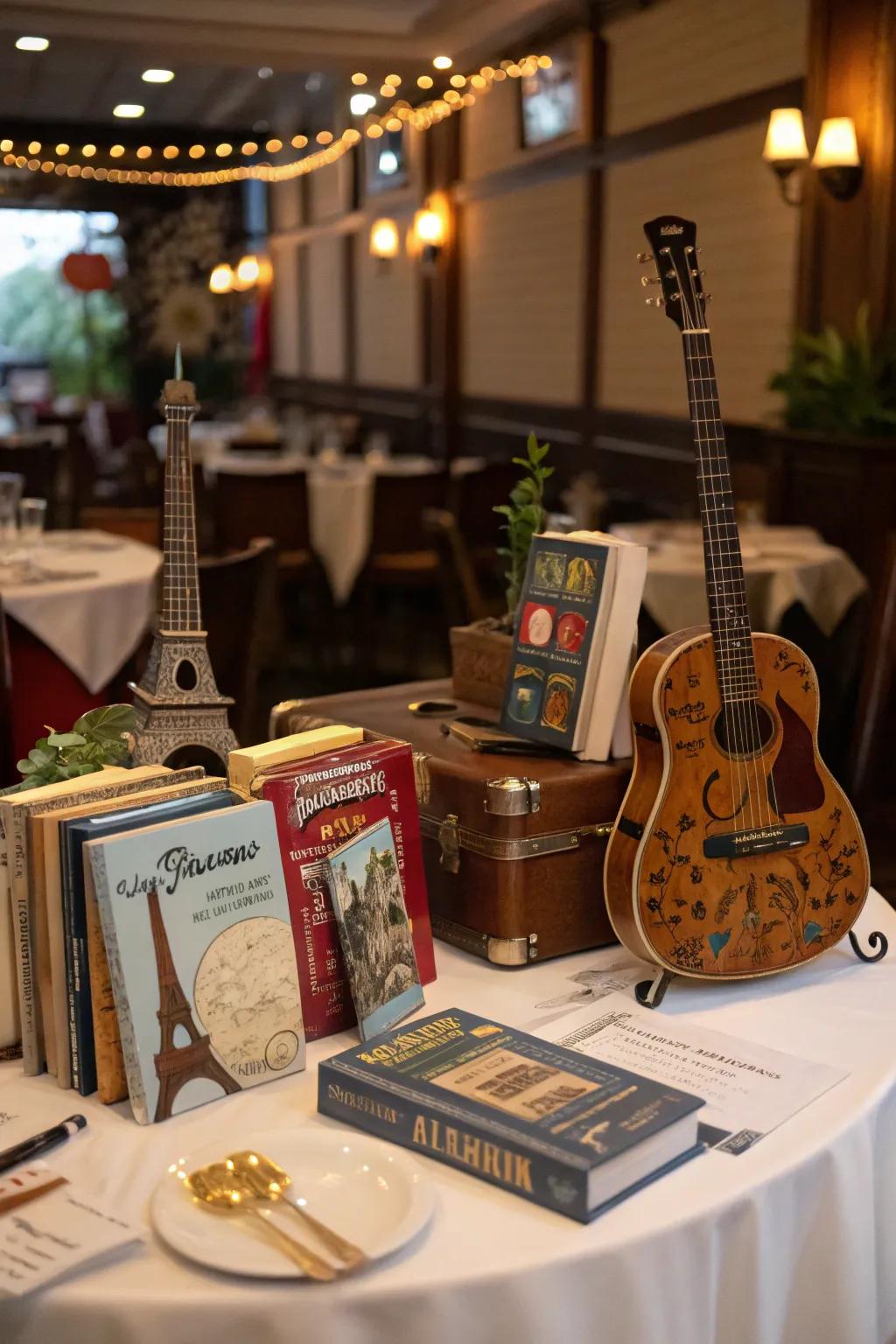 Themed props add a personal and conversational touch.