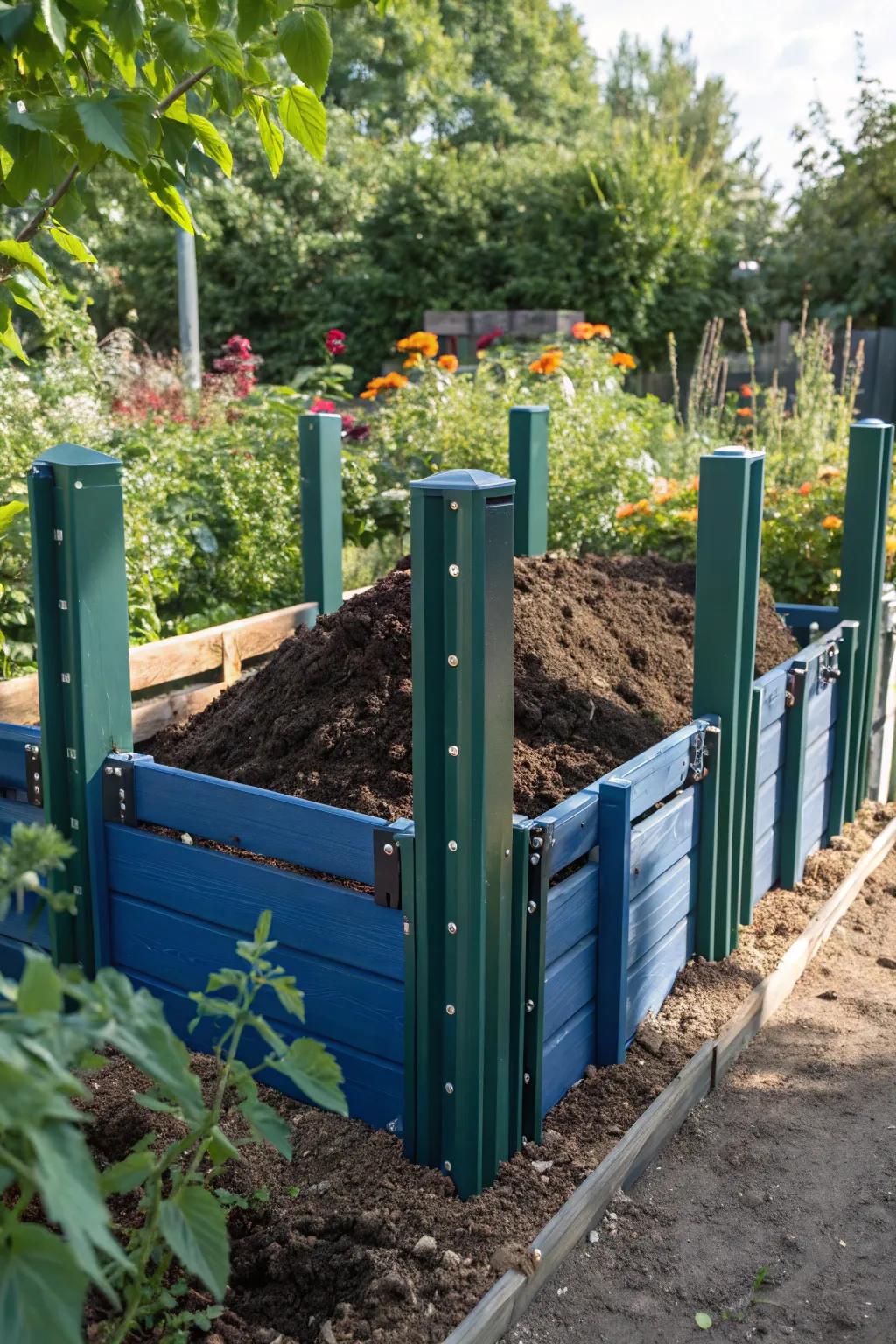 Elevate your garden aesthetics with a bold and sustainable T-post compost barrier.