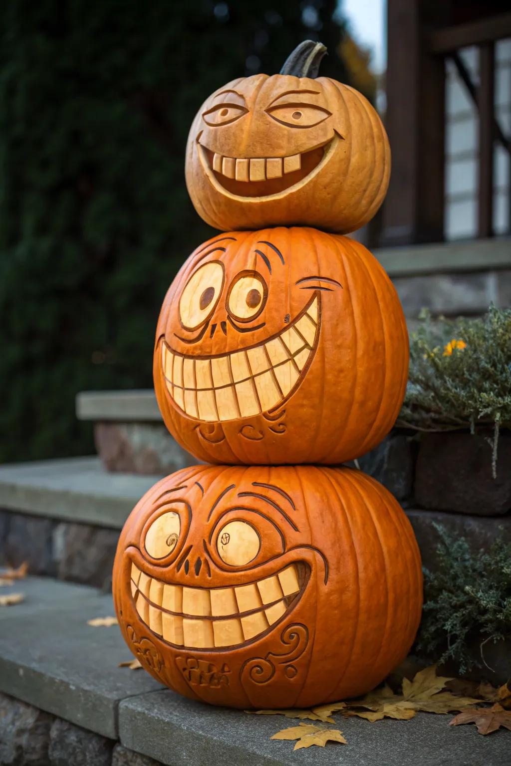 Bring your pumpkin display to life with quirky character faces!