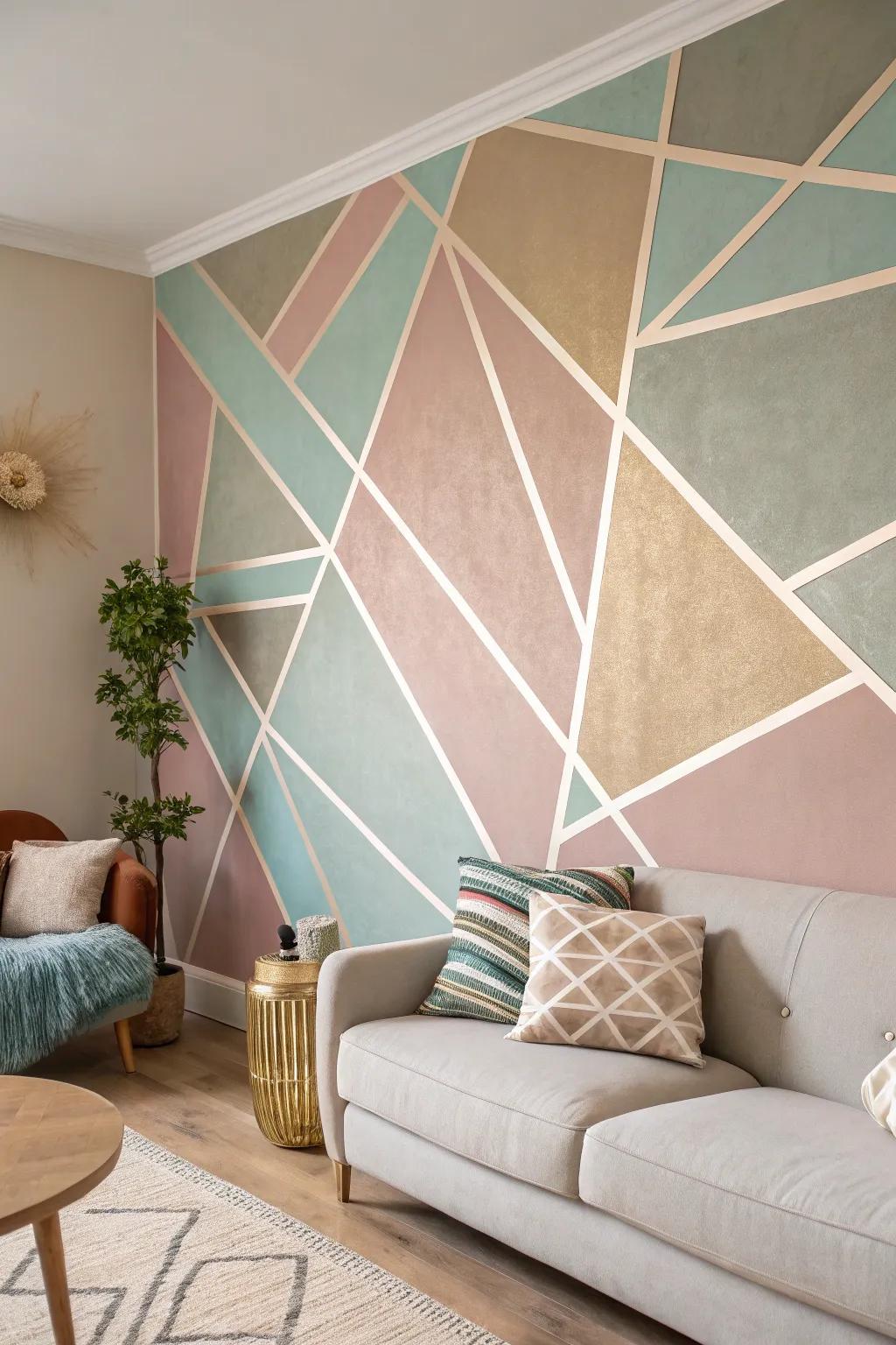 Transform your space with captivating tape paint art—where minimalism meets creativity.