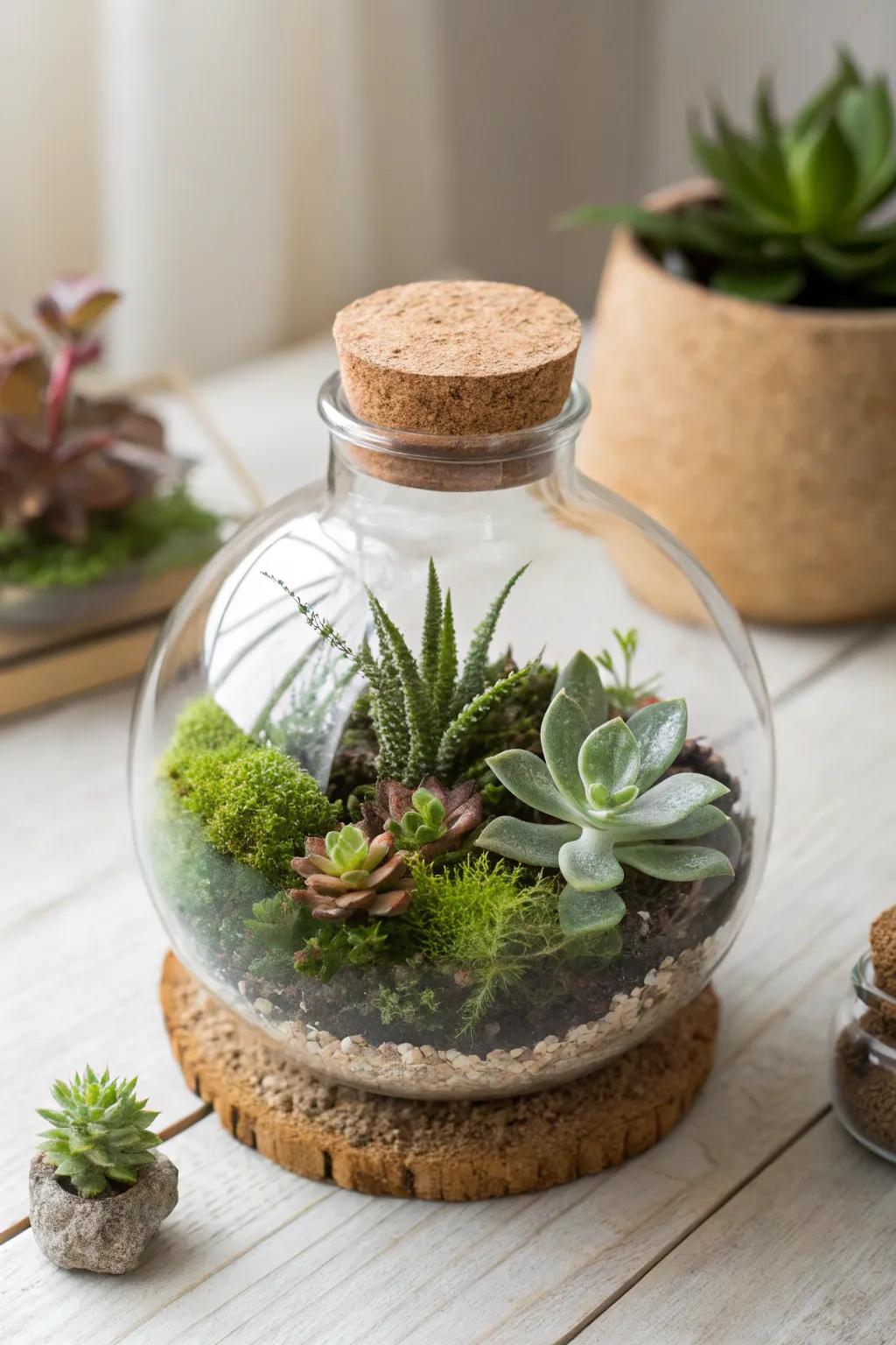 Bring a touch of serene greenery into your home with this beautifully crafted DIY terrarium.