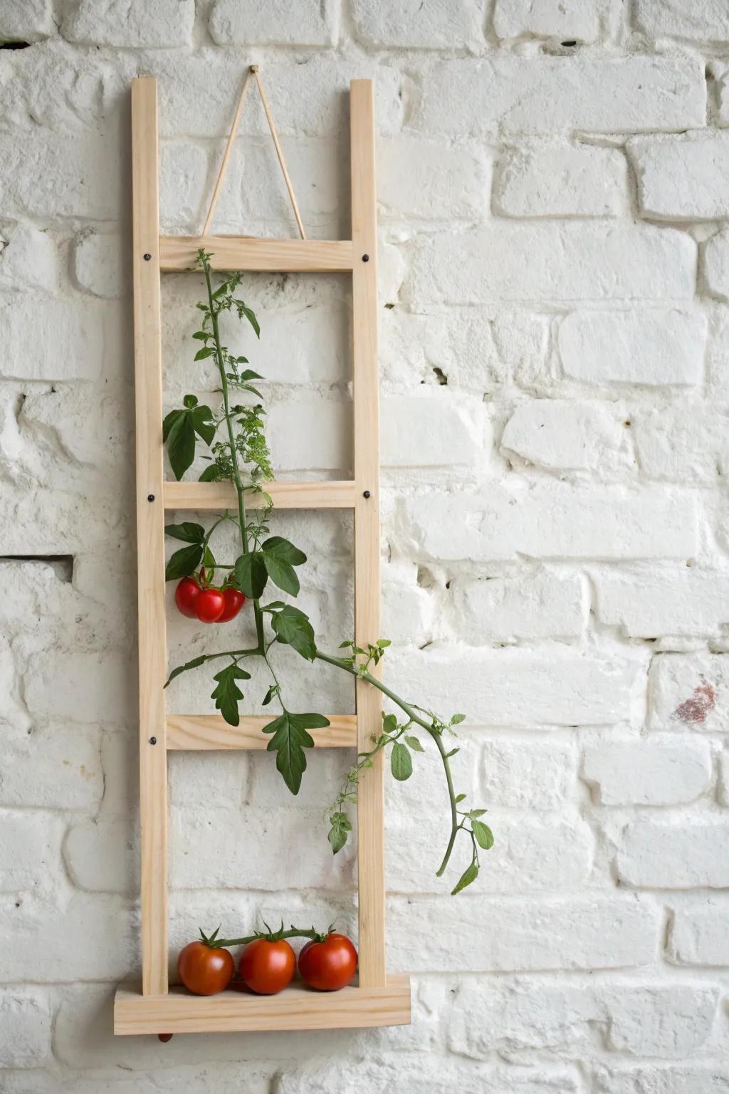Elevate your urban garden with stylish wall-mounted tomato supports. Perfect blend of simplicity and natural beauty.