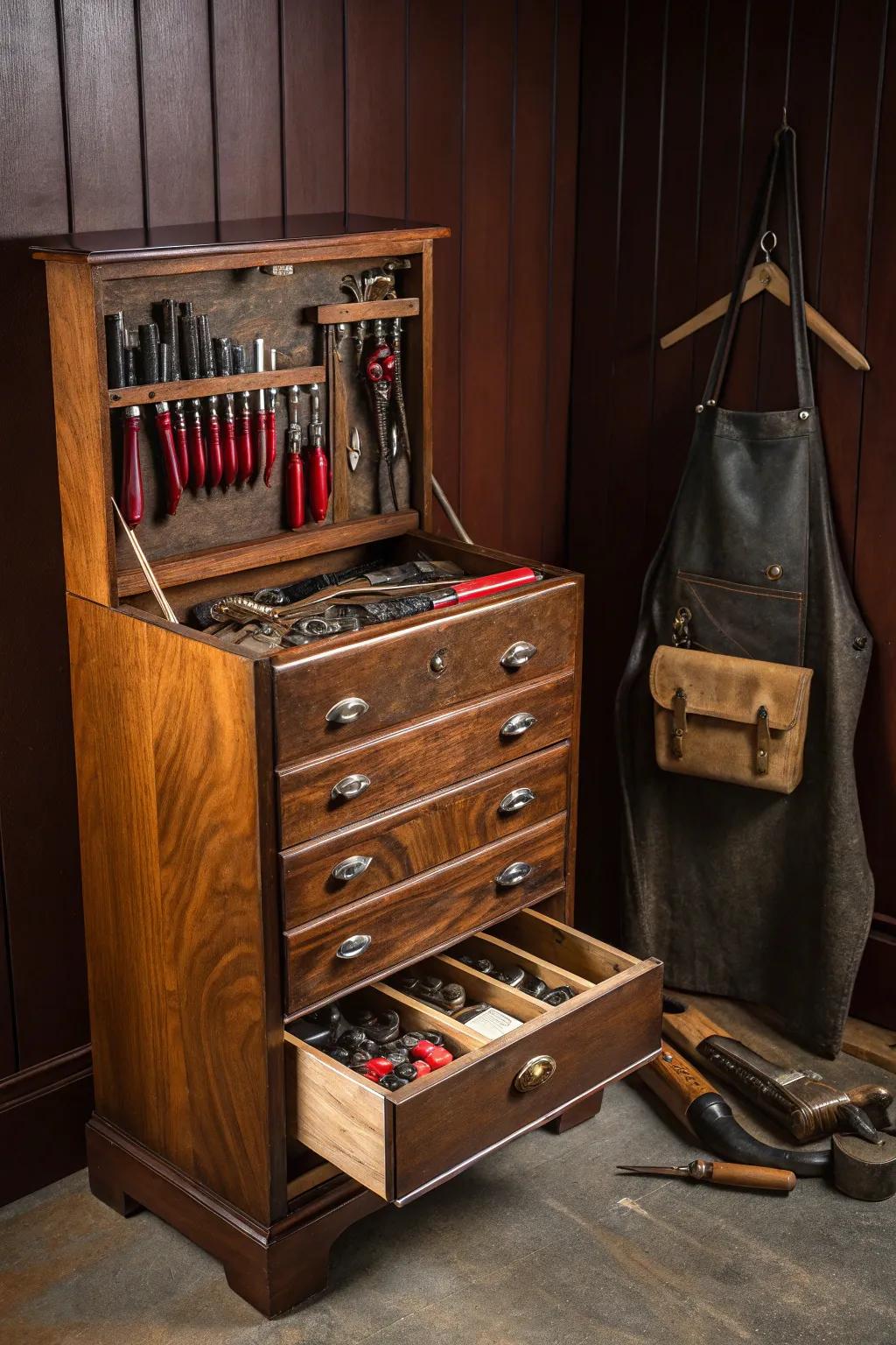 Transform old furniture into a masterpiece of function and style. Discover the art of repurposing!