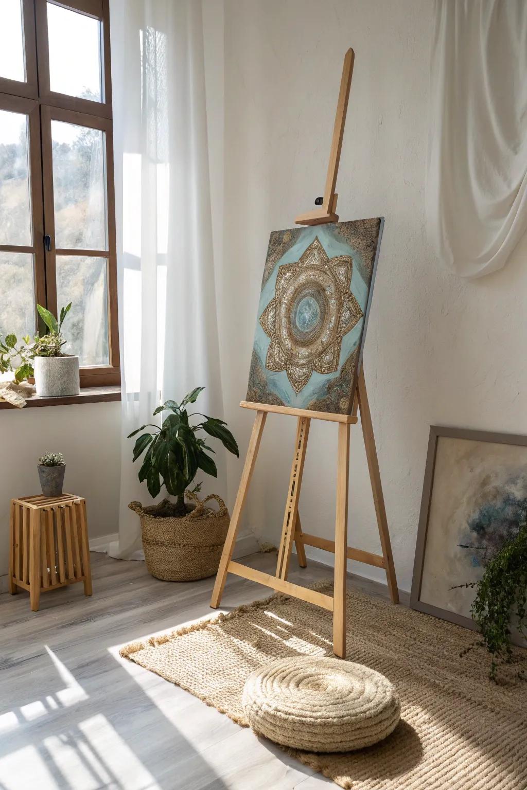 Dive into the mystery of mirrored reflections with this captivating trippy artwork. 🌿🎨 #MinimalistArt #BohoVibes