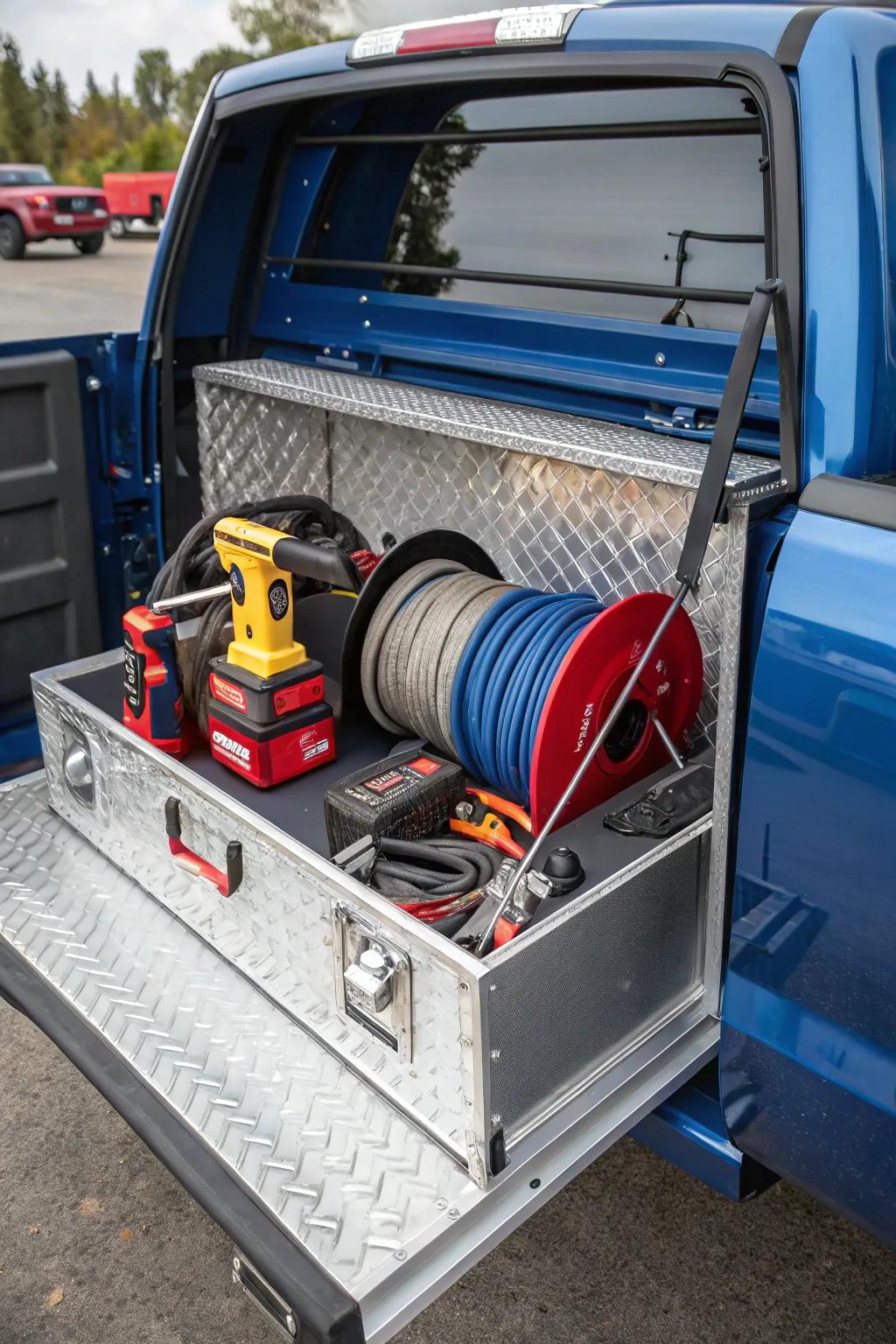 Upgrade your toolbox with style: Keep your power cords tidy and your workspace safe with this sleek retractable cord reel.