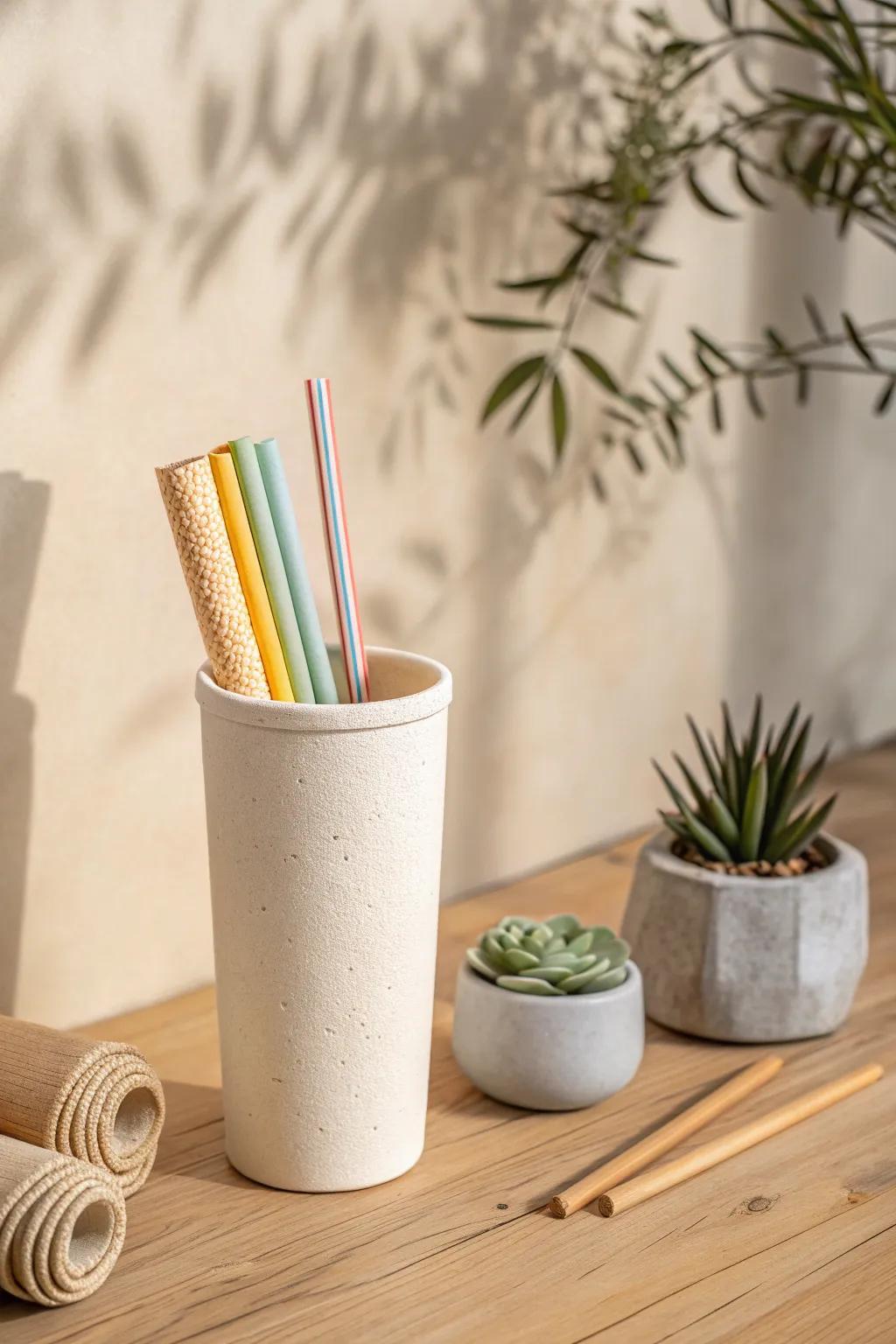 Elevate your eco-friendly lifestyle with this beautifully crafted tumbler, perfect for the conscious minimalist.