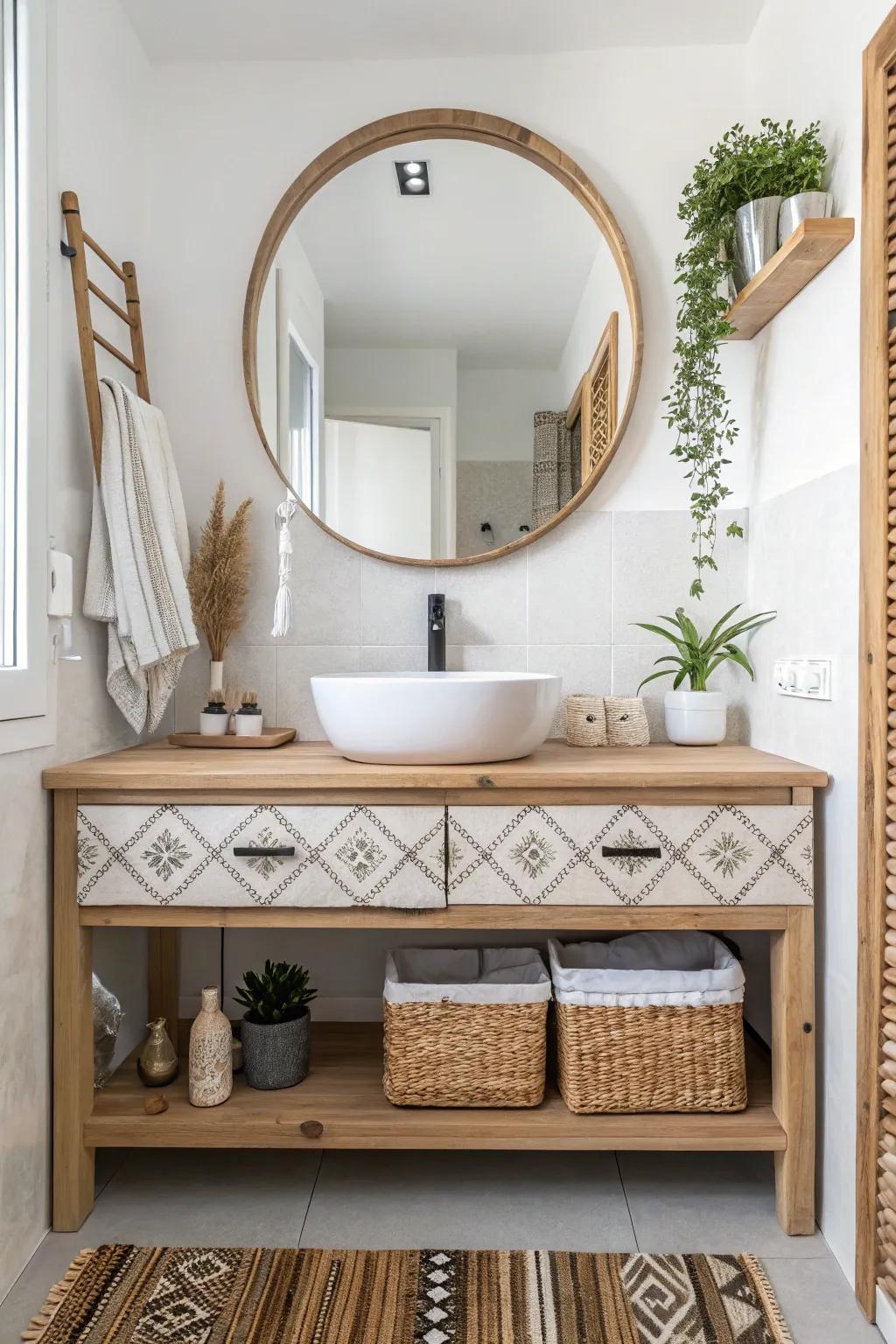 Transform your space with a chic mirrored vanity that amplifies light and style.