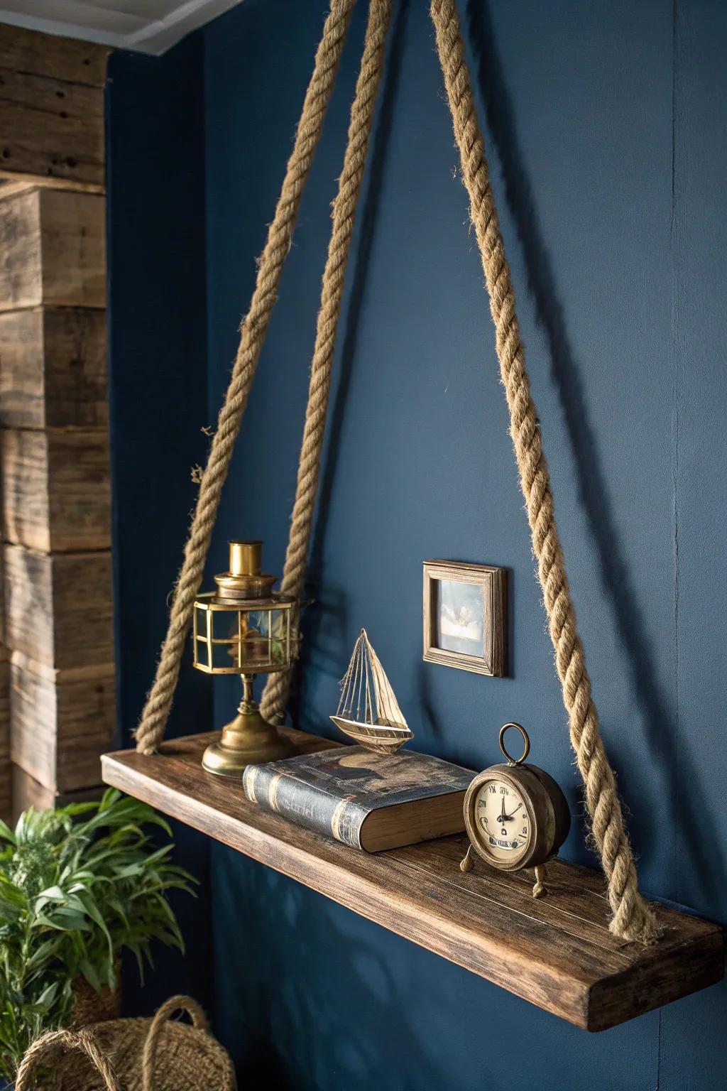 Add a touch of maritime charm to your space with these elegant rope shelves—where craftsmanship meets coastal style.