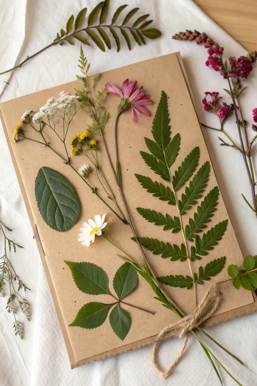 Transform nature's treasures into art with this charming upcycled nature collage. 🌿✨