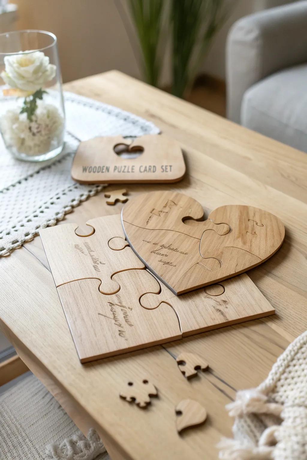 Piece together love with these charming puzzle cards, a perfect blend of simplicity and heartfelt connection.