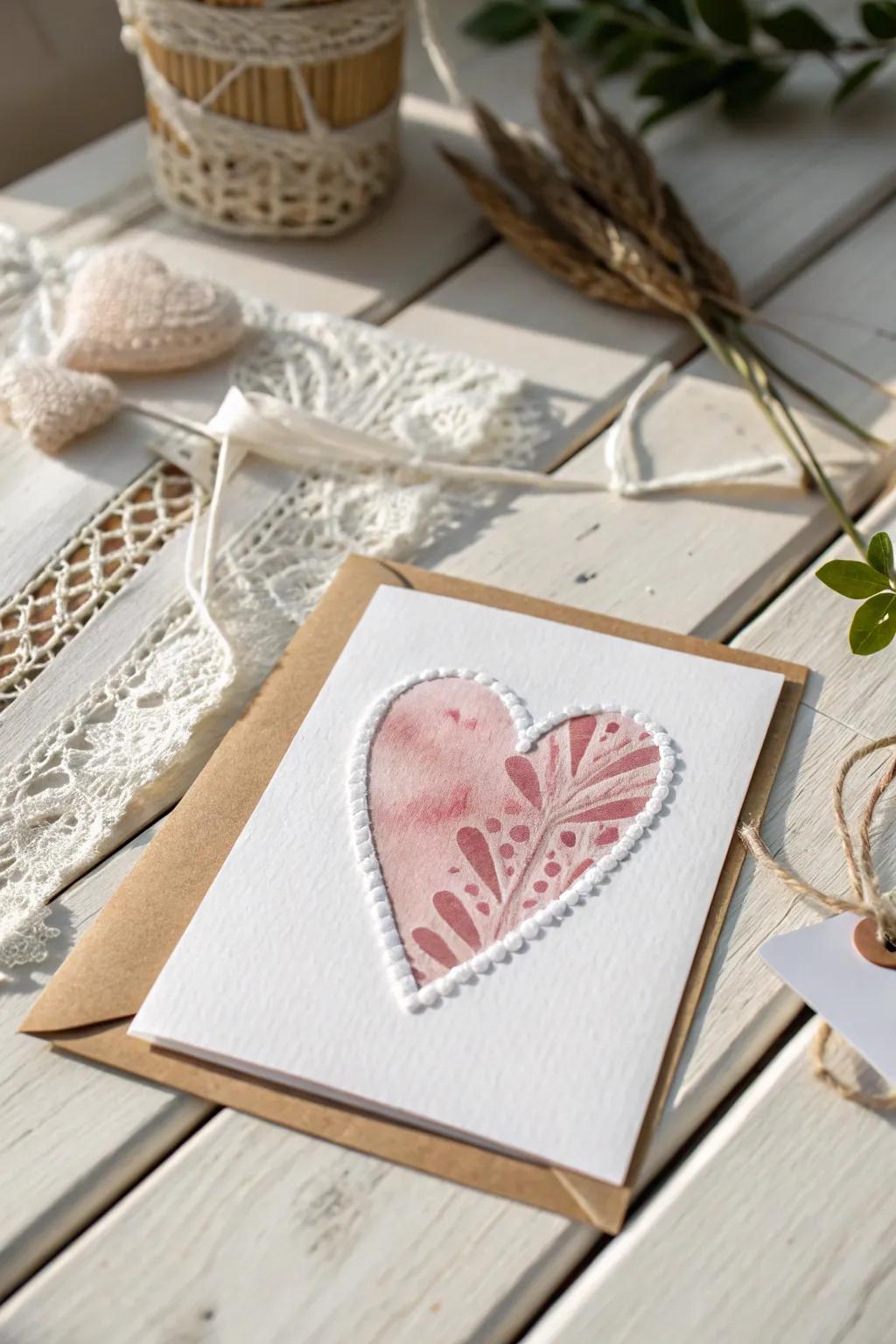 Craft your own love story with a mixed media masterpiece this Valentine's Day. Simplicity meets creativity in every stitch and stroke.