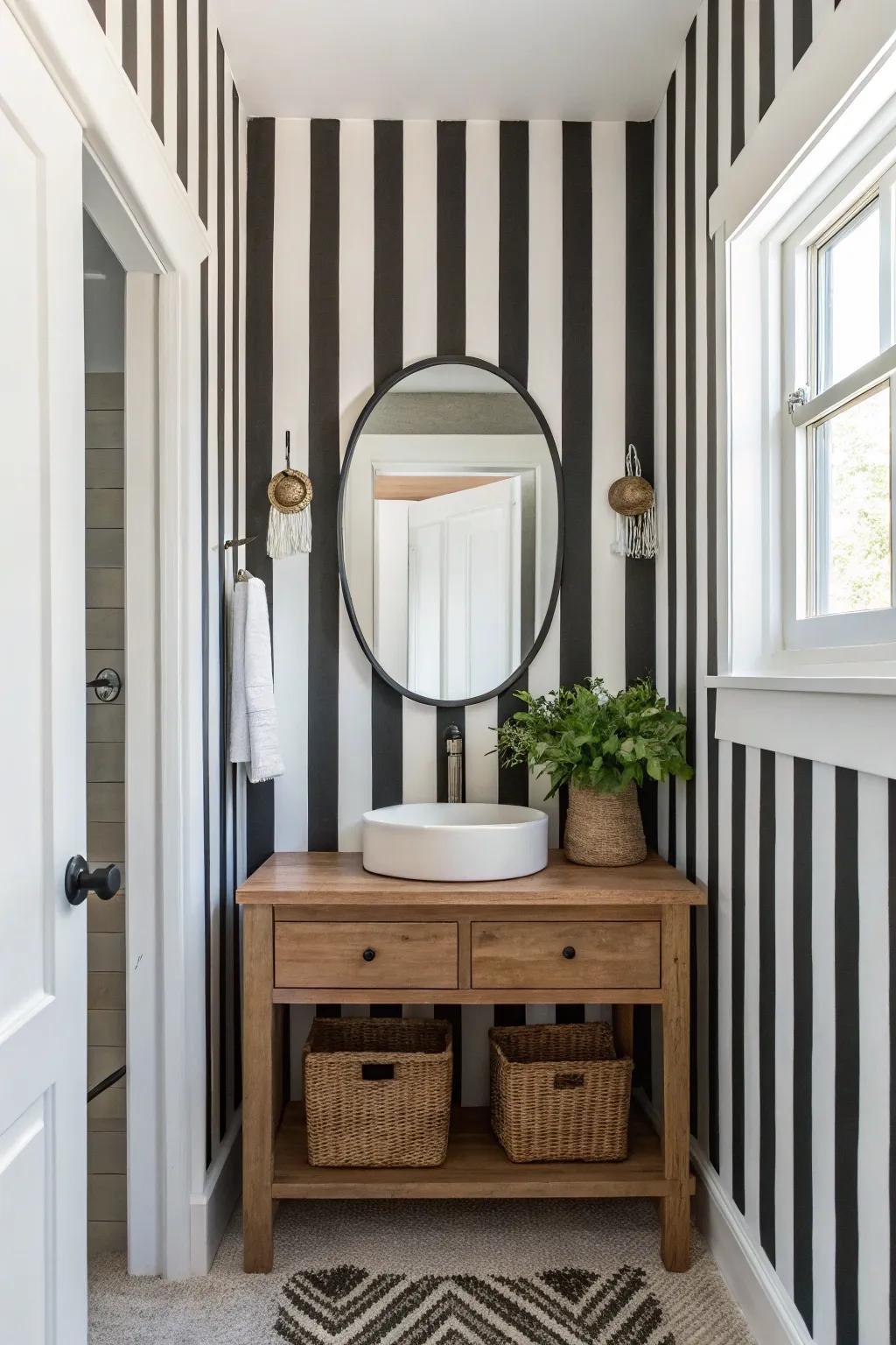 Timeless Elegance: Transform Your Space with Classic Black and White Stripes