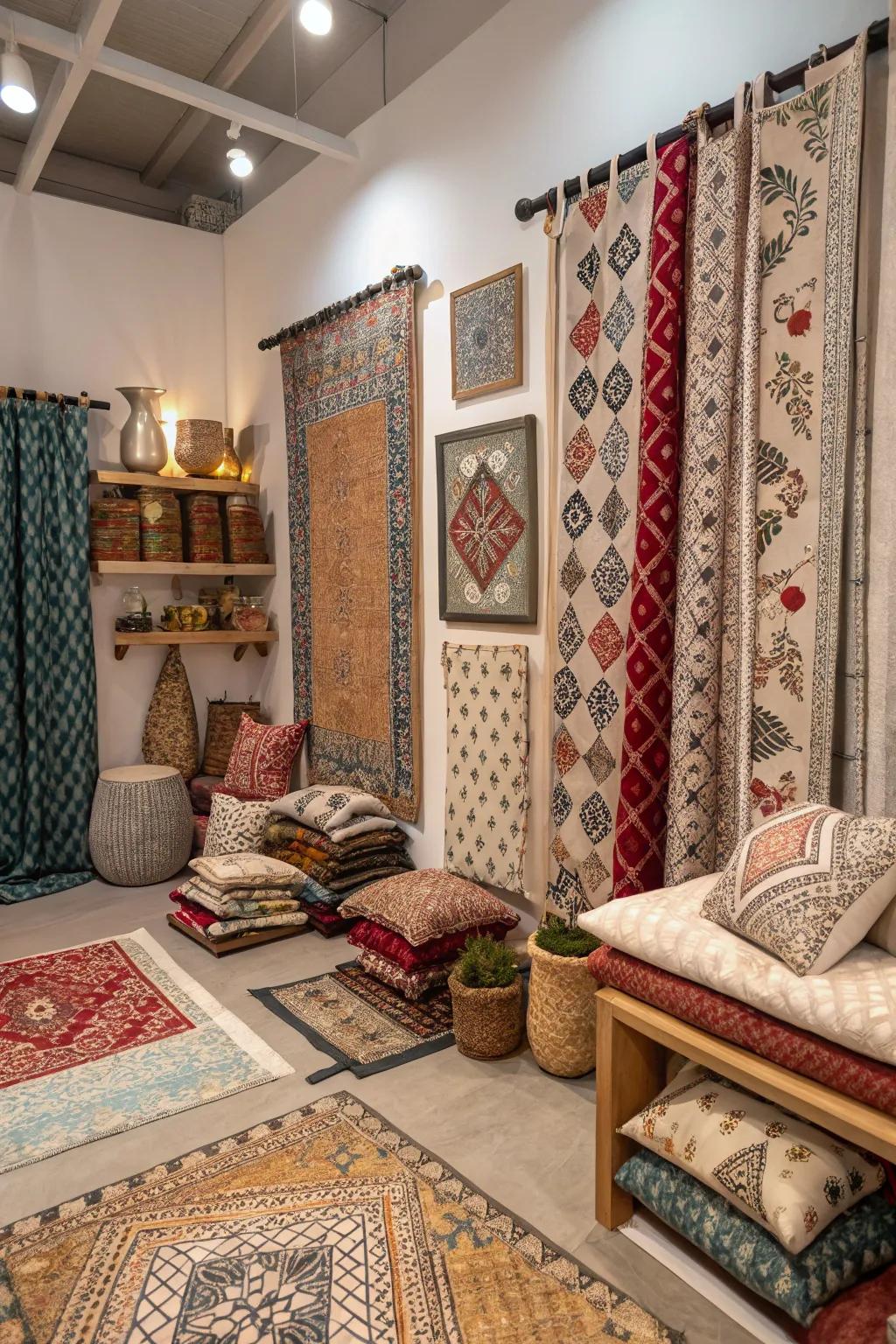 Mixing patterns and textures adds depth and interest.