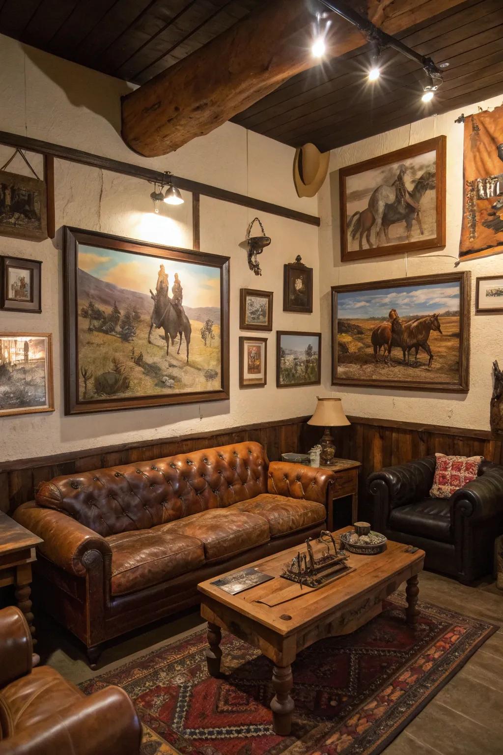 Antique art invokes the spirit of the Old West.