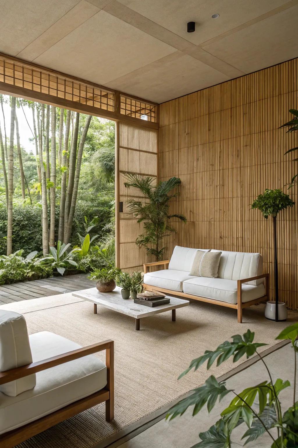 Zen retreat with calming beige and white tones.